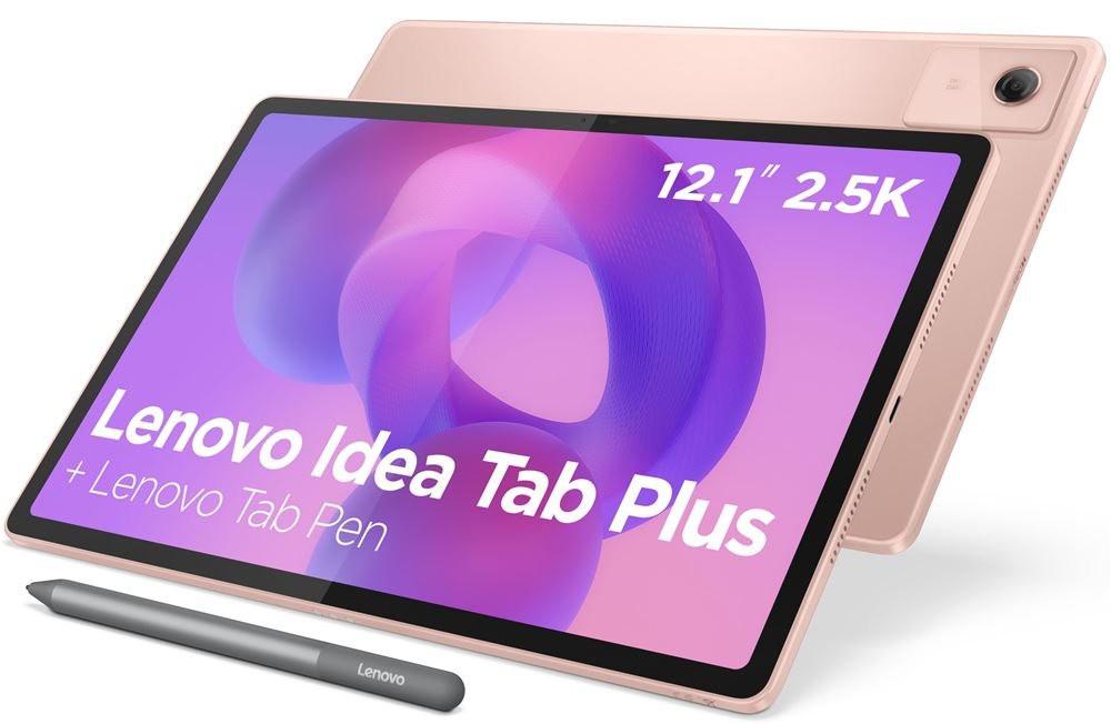 Tablette Lenovo Idea Tab Plus 12,1" 256 Go + Lenovo Tab Pen - 8 Go RAM, écran 2.5K, Android 15 (Rose)