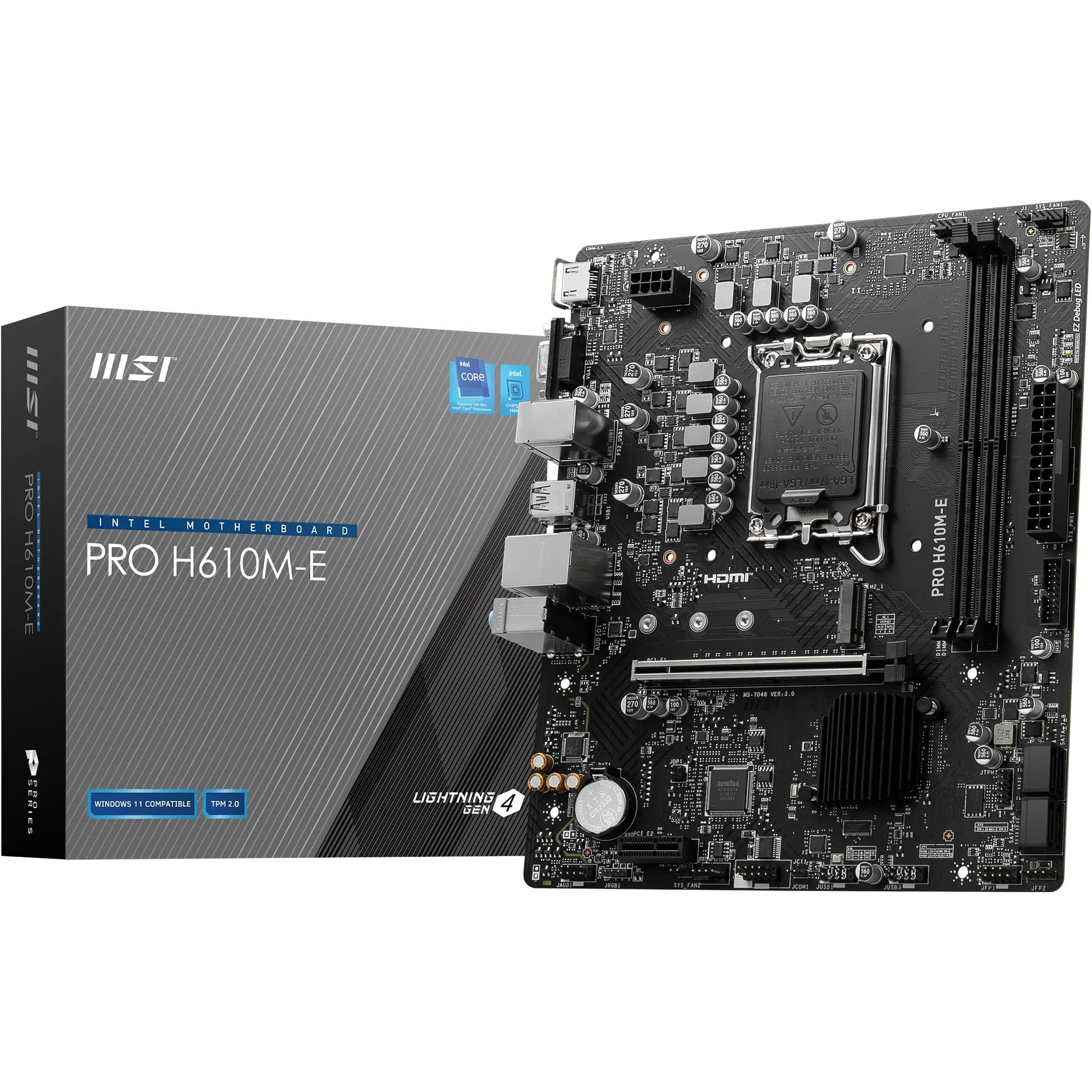 Carte mère MSI Pro H610M-E DDR5, PCIe4, LGA 1700
