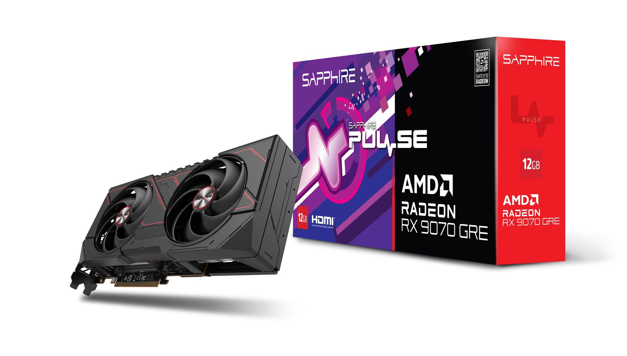 Carte graphique Sapphire Pulse AMD Radeon RX 9070 GRE Gaming OC 12 Go