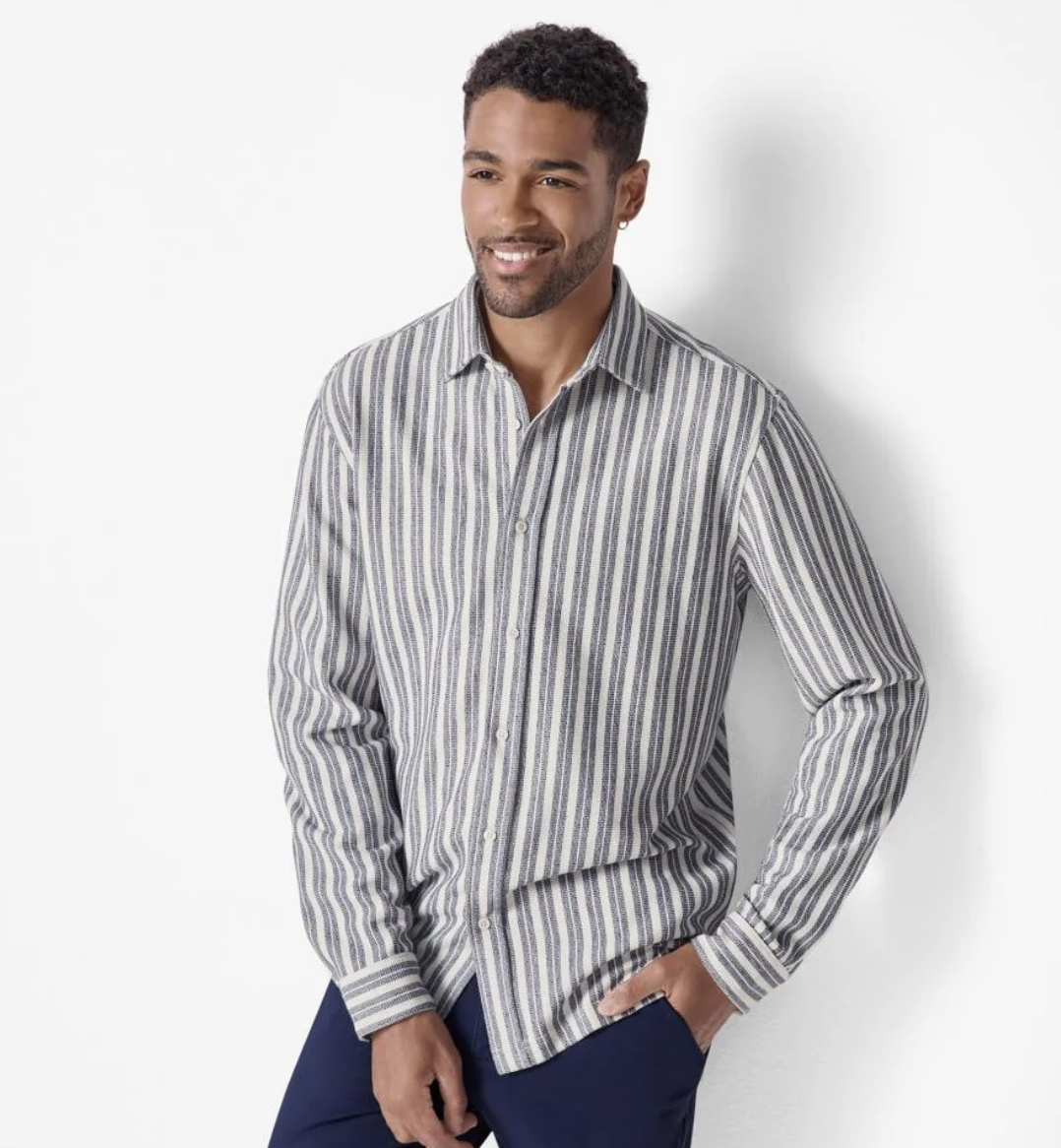 Chemise Homme Esmara Men - Coupe près du corps, col Kent, blanc/bleu ou bleu marine, Tailles S à XL