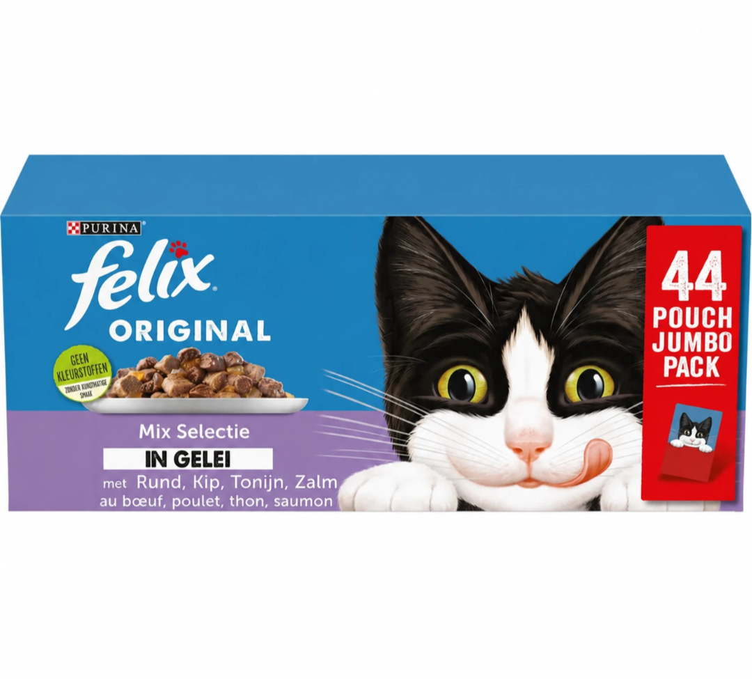 [Via App] Lot de 44 Sachets de 85g d'Aliment Humide Felix - pour Chat