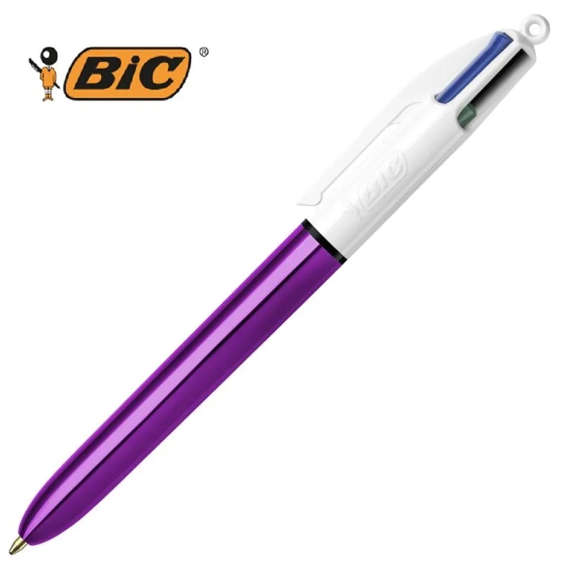 Stylo à Bille BIC 4 Couleurs BIC Shine - 7 couleurs au choix