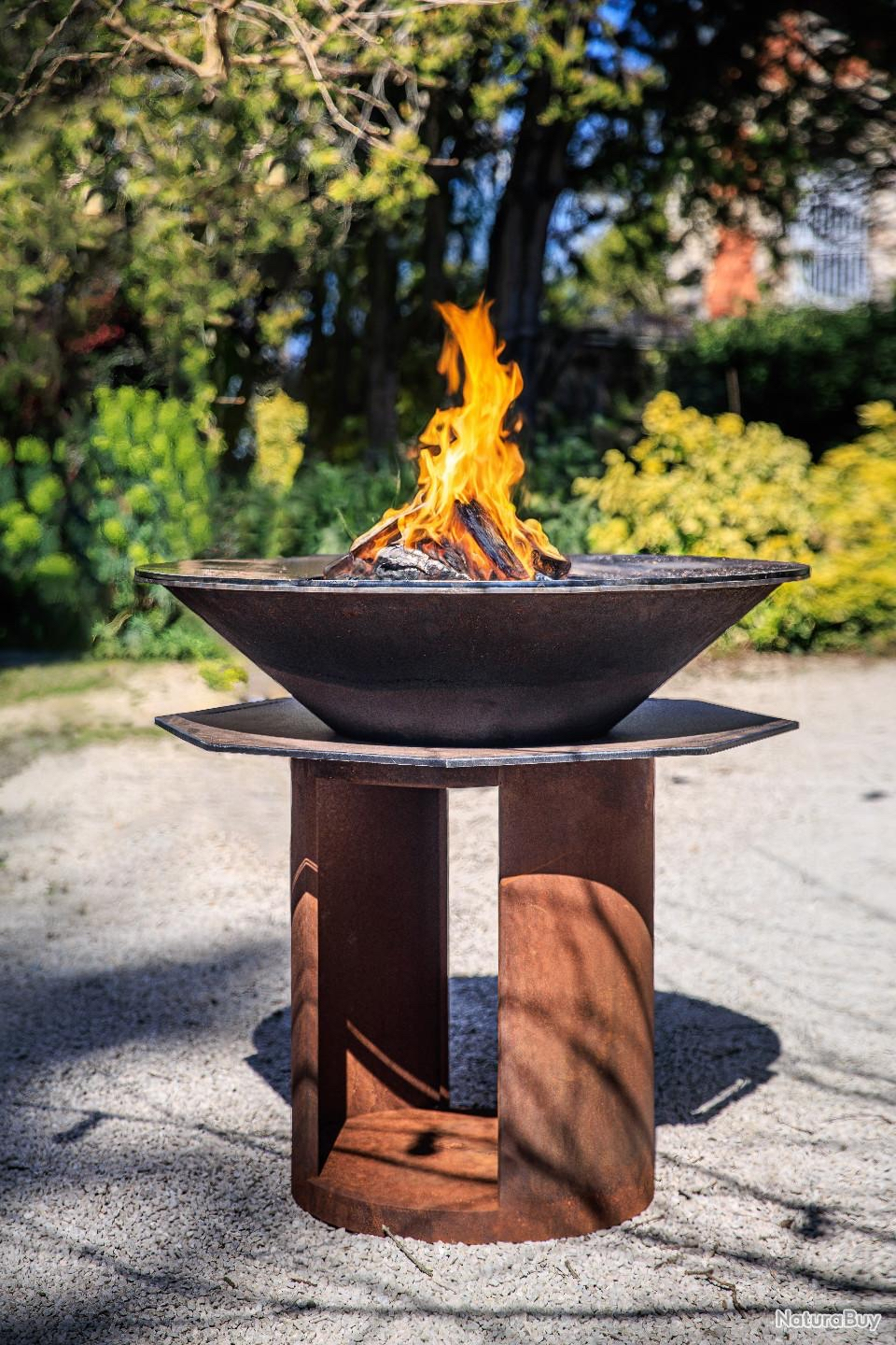 Brasero plancha à bois Random Fire Ball 100 cm+ Grille + Bâche