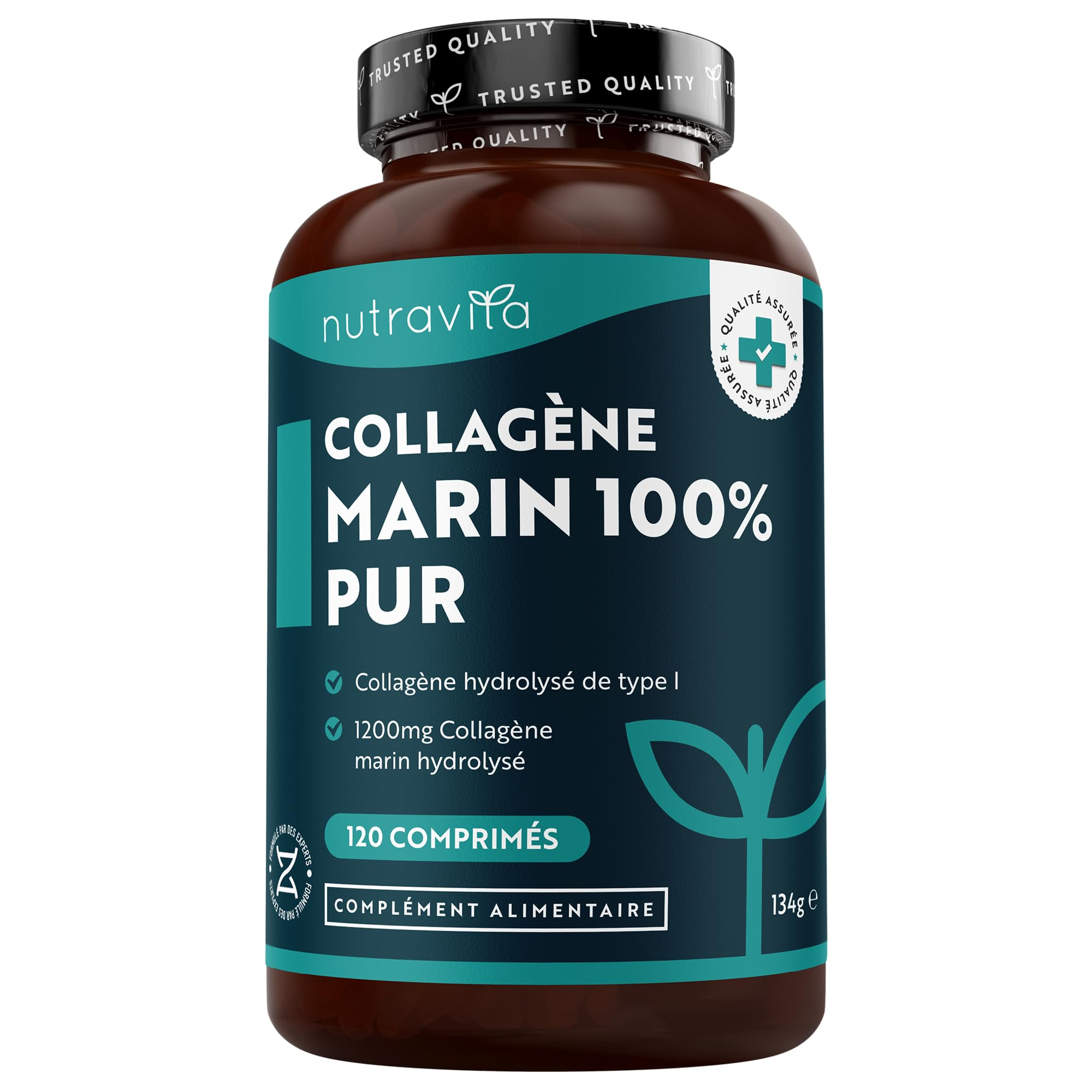 Collagene Marin Nutravita Hydrolysé - 1200 mg, 120 Comprimés