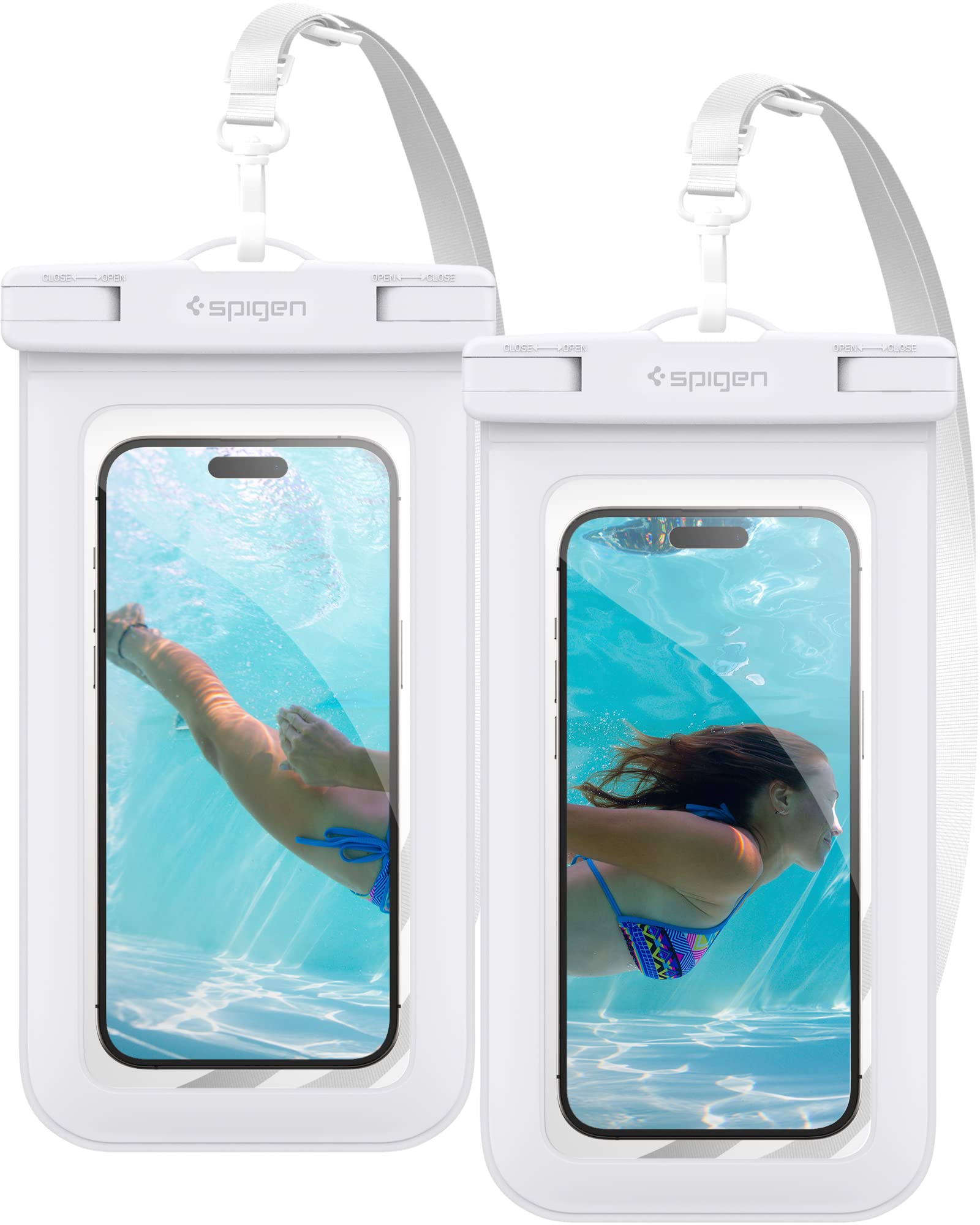Lot de 2 Pochettes étanches smartphone Spigen A601, IPX8 8.2", Blanc (Vendeur Tiers)