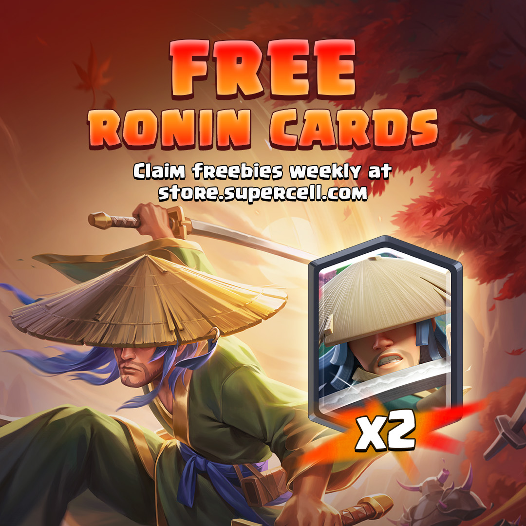 2 Cartes Légendaires Ronin offertes sur Clash Royale (Dématérialisé)