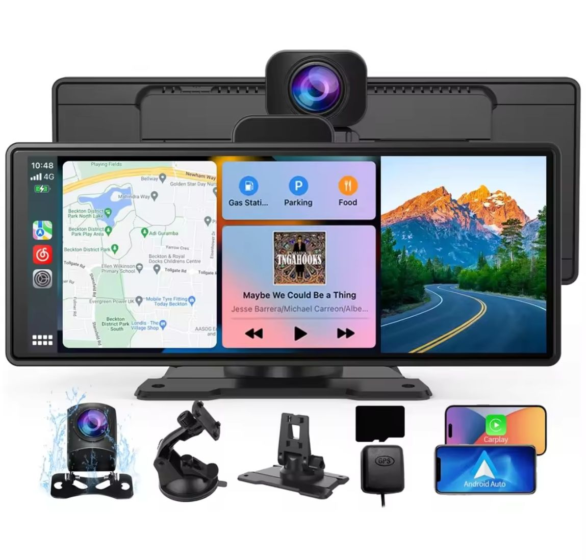 [Nouveaux clients] Écran CarPlay Android Auto 10,26" SUNWAYI - DashCam Avant/Arrière 4K, Tactile, Wi-Fi, ADAS