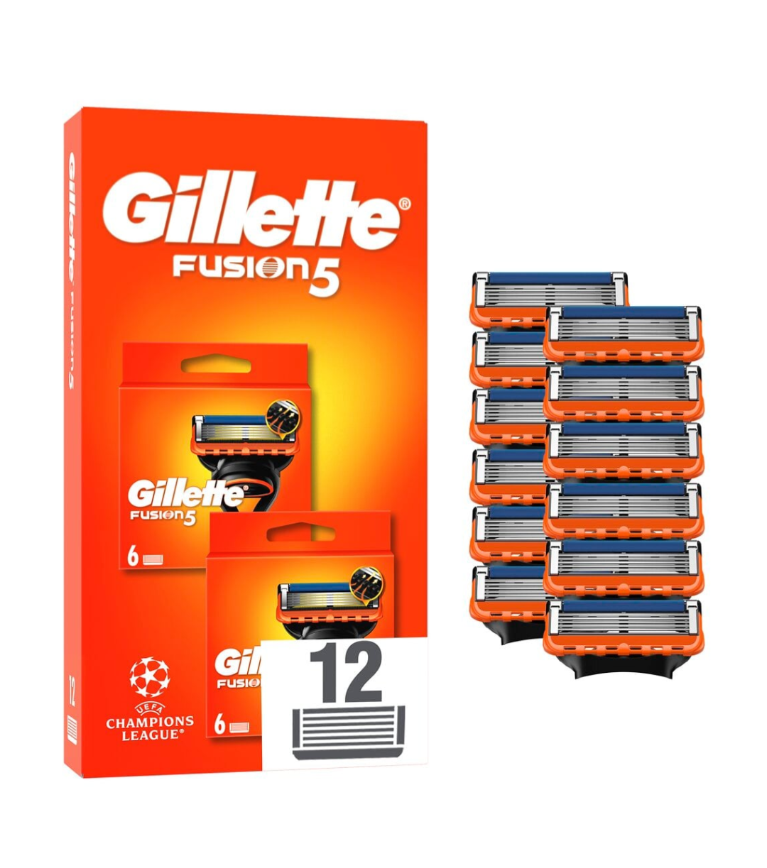 Pack de 12 lames de rasoir Gillette Fusion 5 - Différentes variétés disponibles (via 28€ sur carte fidélité)