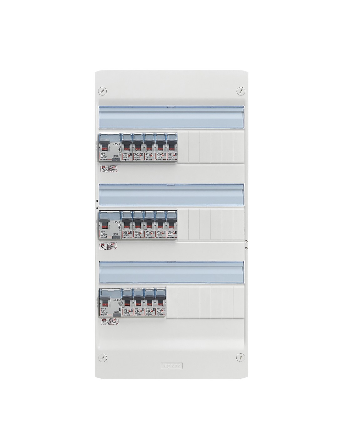 Tableau Legrand 3 Rangées Équipé et Précâblé x3 ID 63A Drivia 13 (aks-distribution.com)