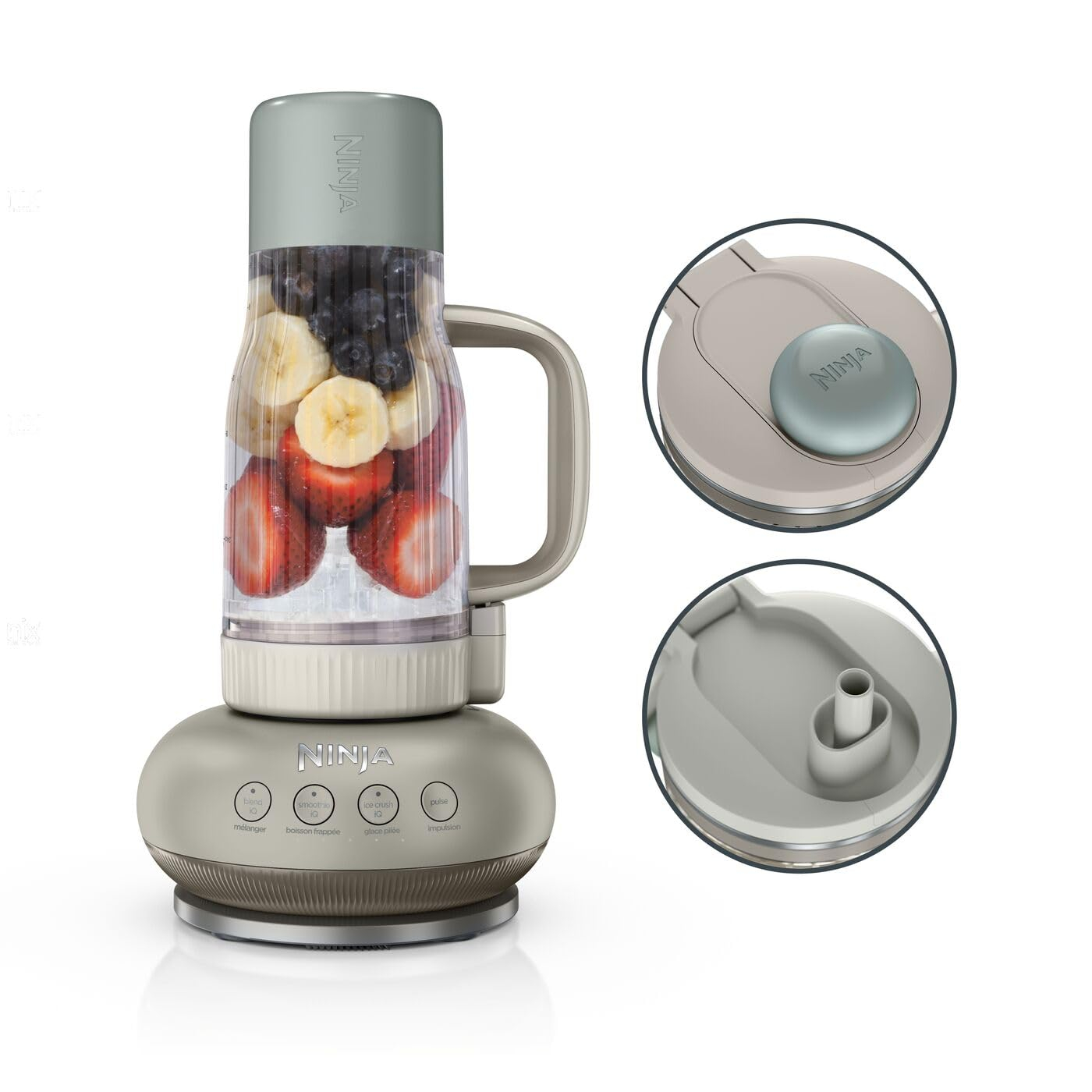 [Prime] Blender Ninja BlendBoss avec mug portatif DB351EUST - Beige et Bleu