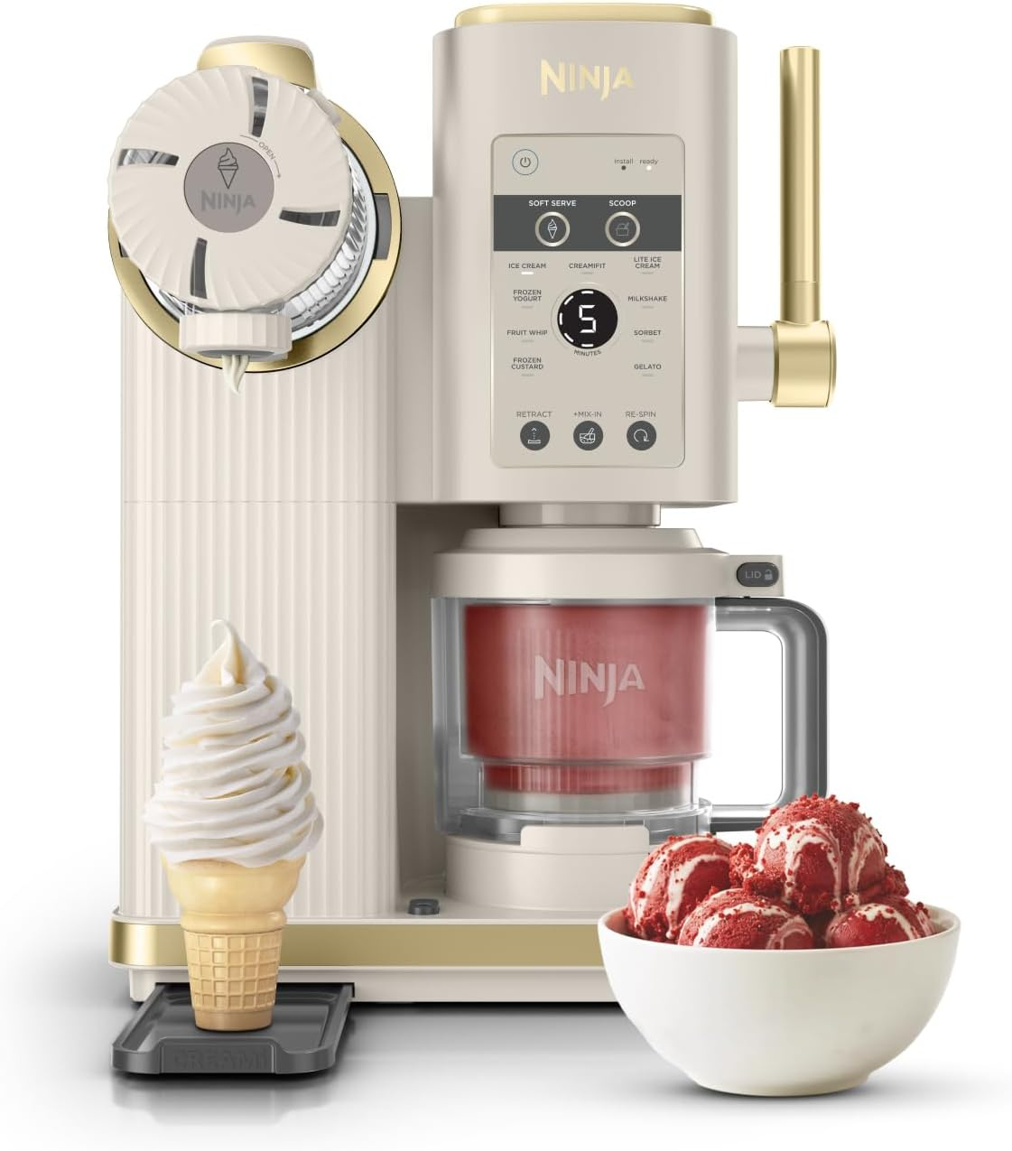 Sorbetière Ninja CREAMi Scoop & Swirl NC701EUSTGD - avec 2 Pots, 13 Modes