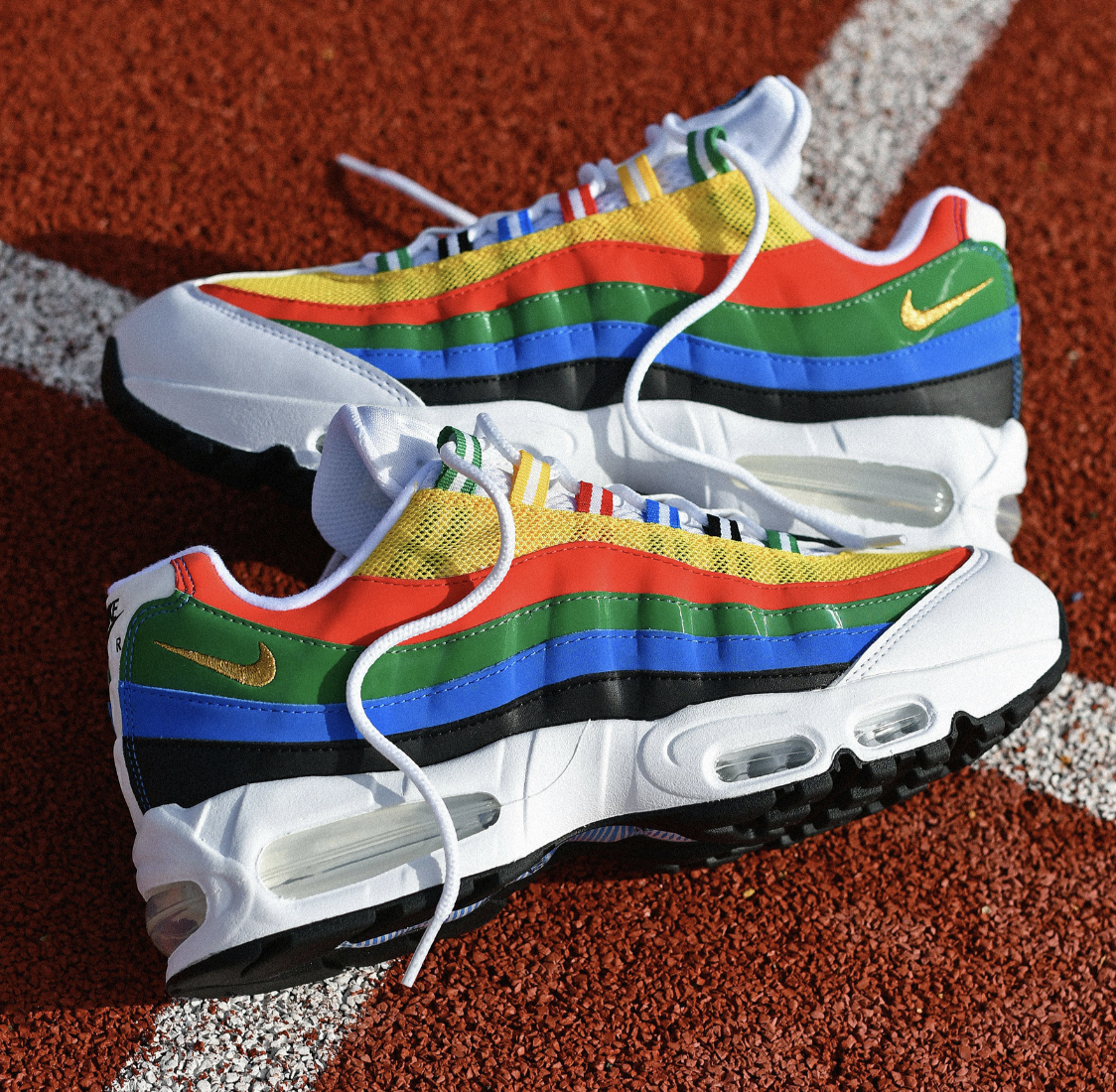 Sneakers Nike Air Max 95 Big Bubble QS Olympic - édition limitée, coloris JO, tailles 40 à 47.5
