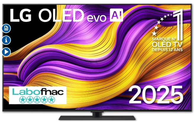 TV 55" LG Evo OLED55G5 - 4k UHD, 120Hz • VRR 165Hz , Dolby Vision (Via retrait magasin + 120,00€ en carte cadeau)