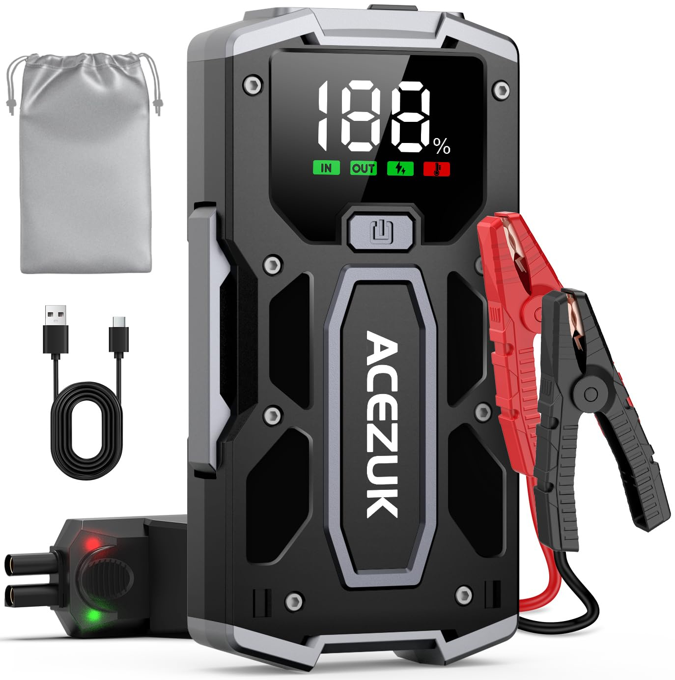 Booster Batterie Voiture Acezuk M01 - 7000A, Démarreur de Voiture Portable (Via Remise Panier - Vendeur Tiers)