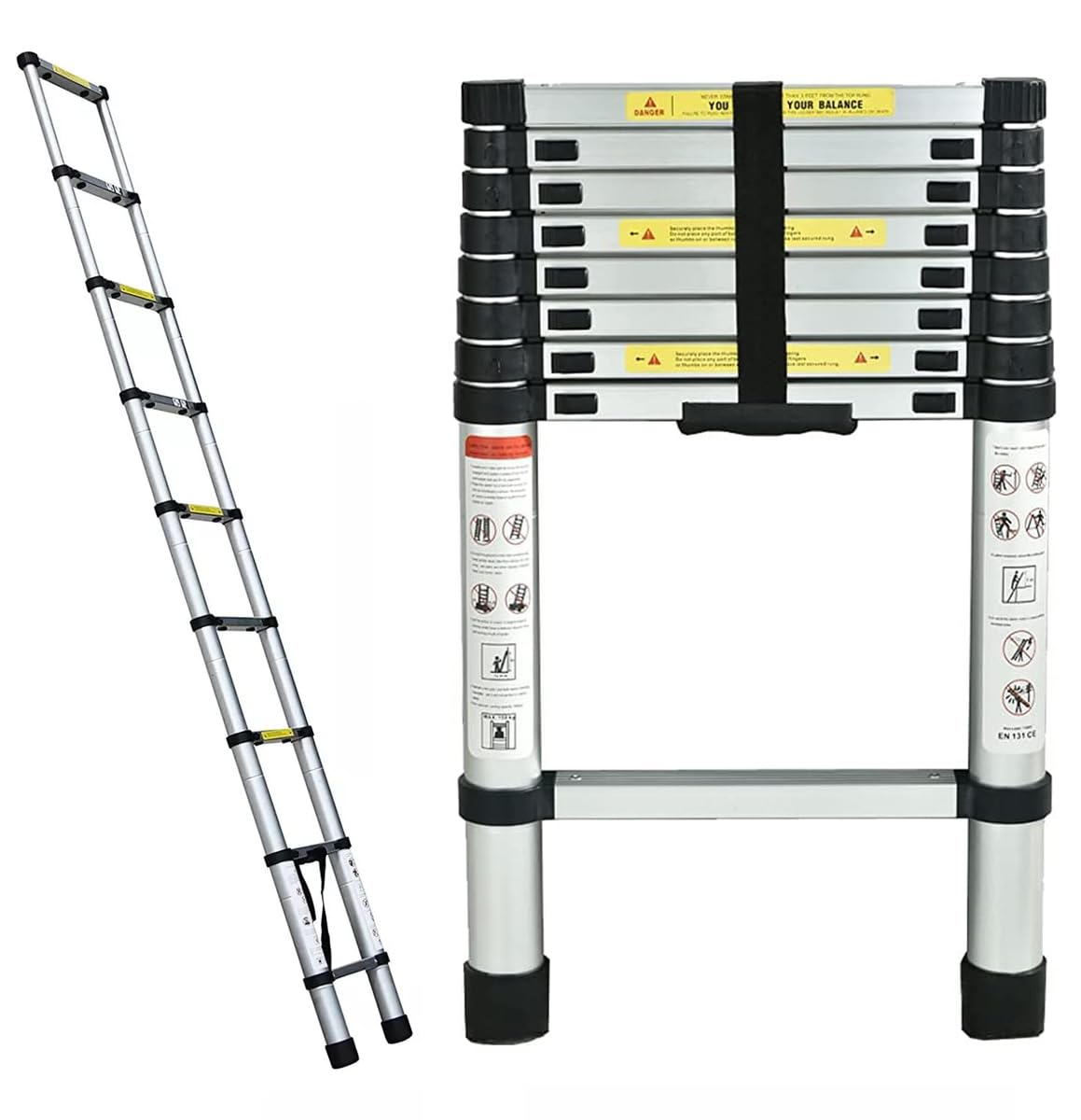 Échelle télescopique de 2,6 m en Métal léger avec mécanisme de Verrouillage et Pieds antidérapants,capacité de 150 kg (vendeur tiers)