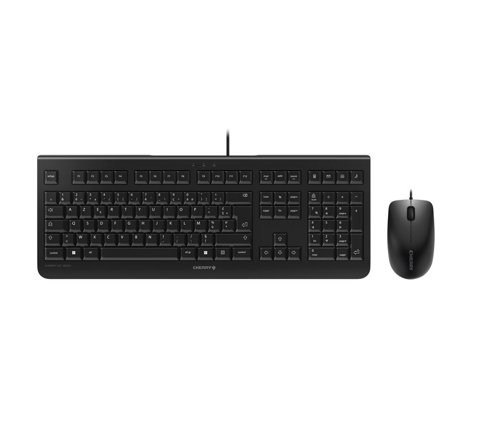 Ensemble Clavier Azerty et Souris filaire Cherry DC 2000 - Noir