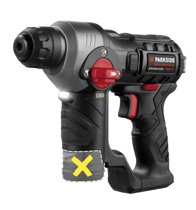 Marteau Perforateur sans fil Parkside Performance 12V - vendu sans chargeur, ni batterie