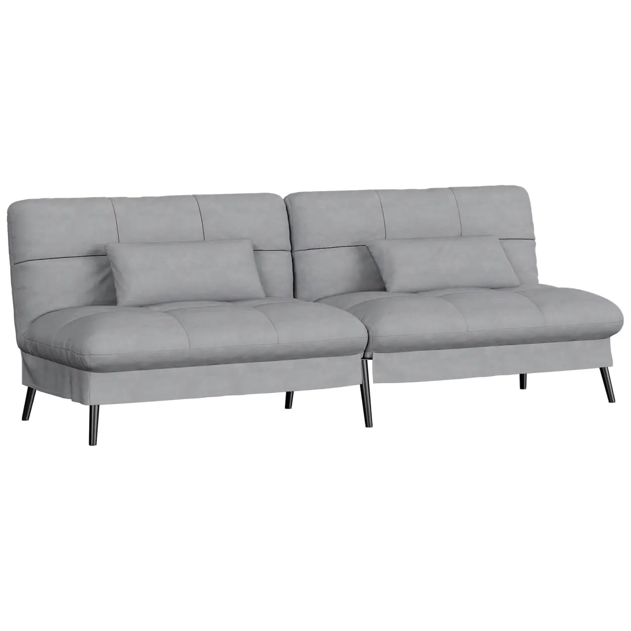 Canapé-lit Comhoma avec fonction de couchage - Résistant aux griffures & adapté aux animaux, 4 places, Dossier réglable, Velours gris