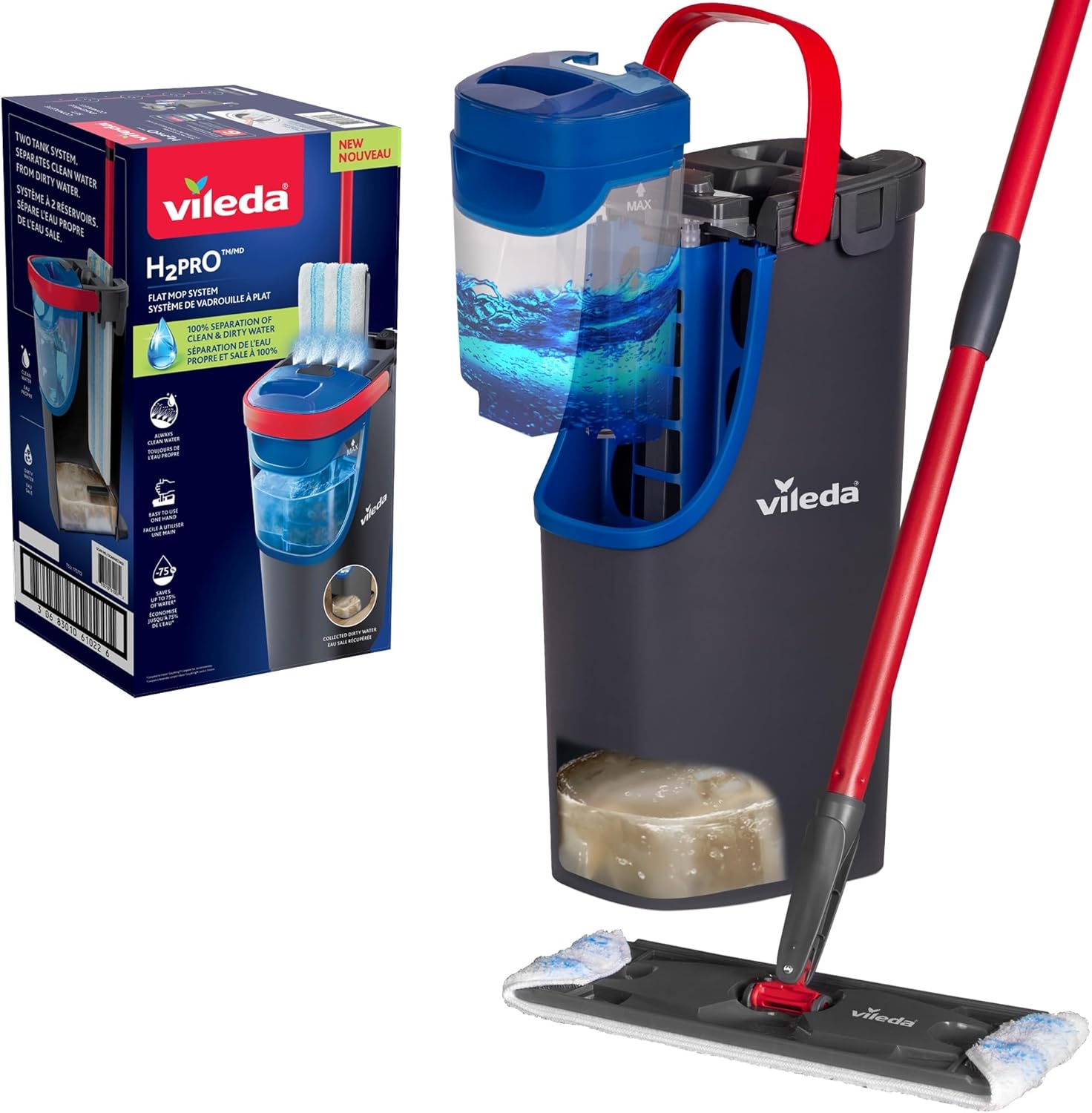Kit Vileda H2prO - Séparation eau propre et sale (via 7,38€ sur la carte)