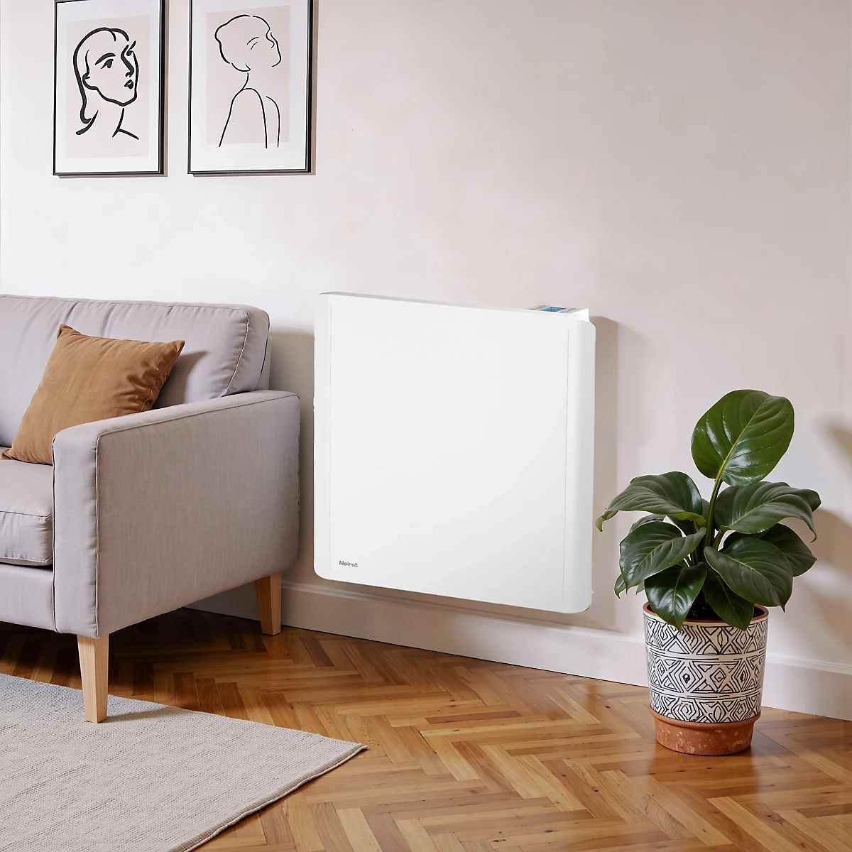Radiateur électrique double coeur de chauffe 1000W - Noirot Fusion