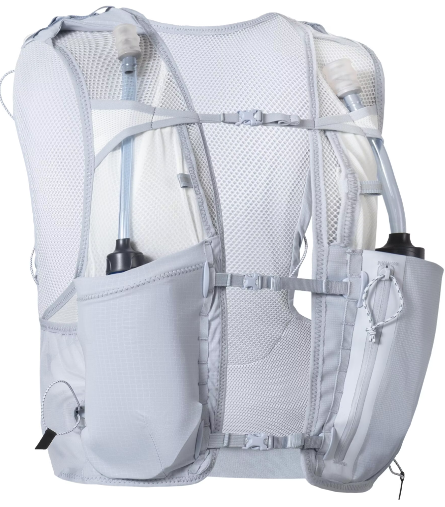 Sac de Trail Running Kiprun 900 8L W - Blanc, avec 2 Flasques de 500ml Bleu, Tailles du XXS au XL