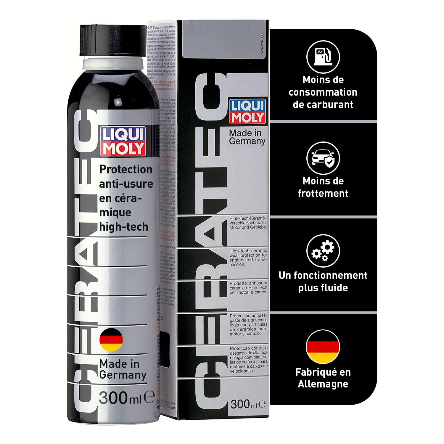 Flacon de 300ml d'Additif d'Huile Céramique Anti-Usure Liqui Moly Cera Tec 3721 - pour Moteurs Essence & Diesel