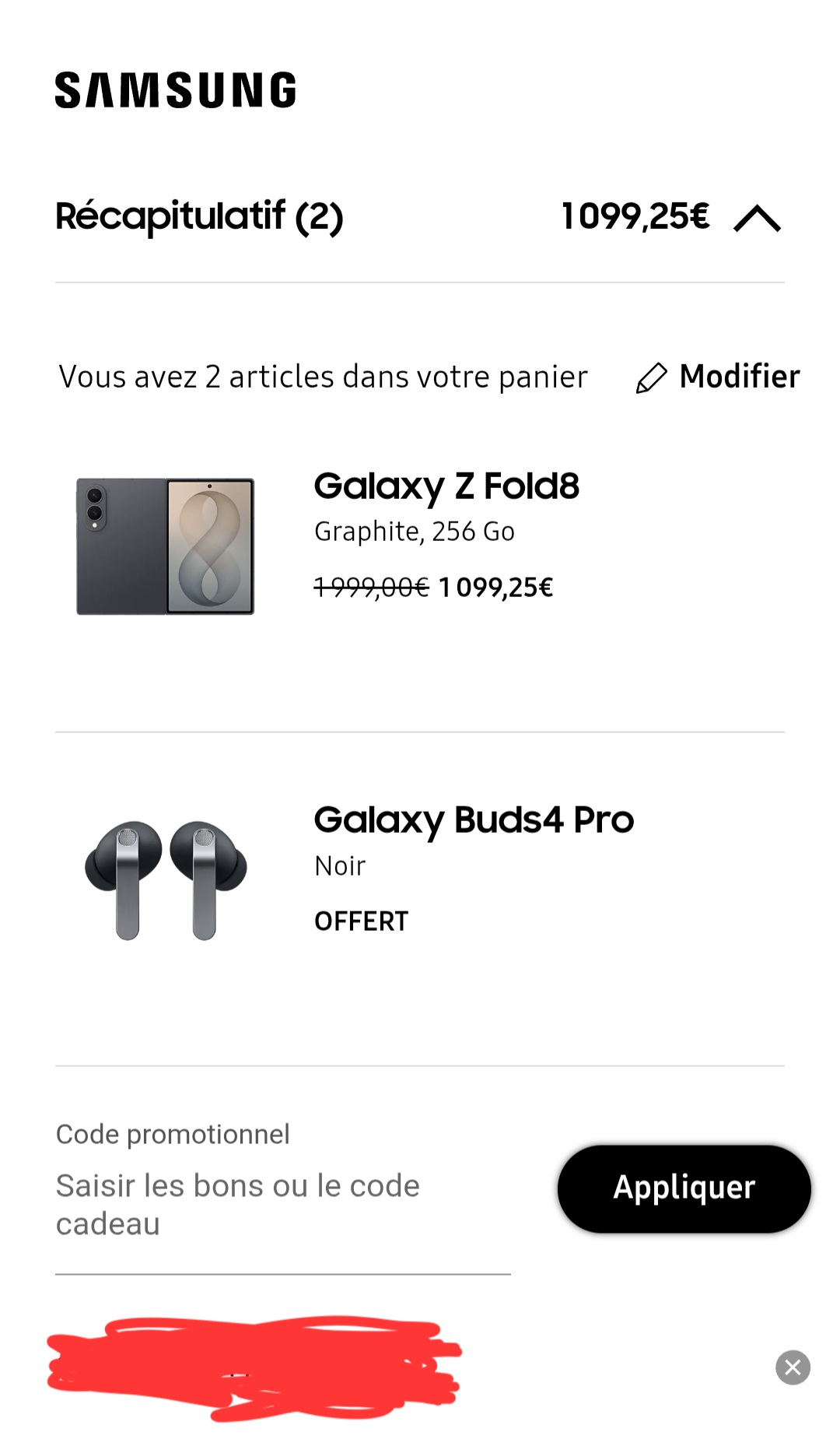 [Samsung+] Smartphone Samsung Z Fold 8 256 Go + écouteurs sans fil Galaxy buds 4 Pro (via paiement PayPal)