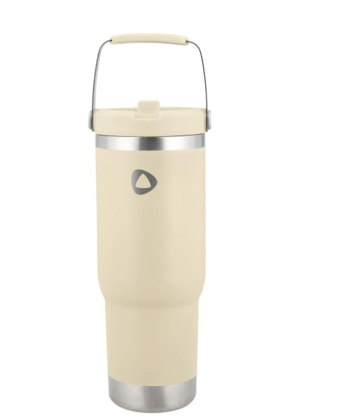[Lidl+] Gobelet Isotherme Silvercrest 880ml - en Acier Inoxydable, avec Anse, Beige, Noir ou Rouge (Via Coupon)