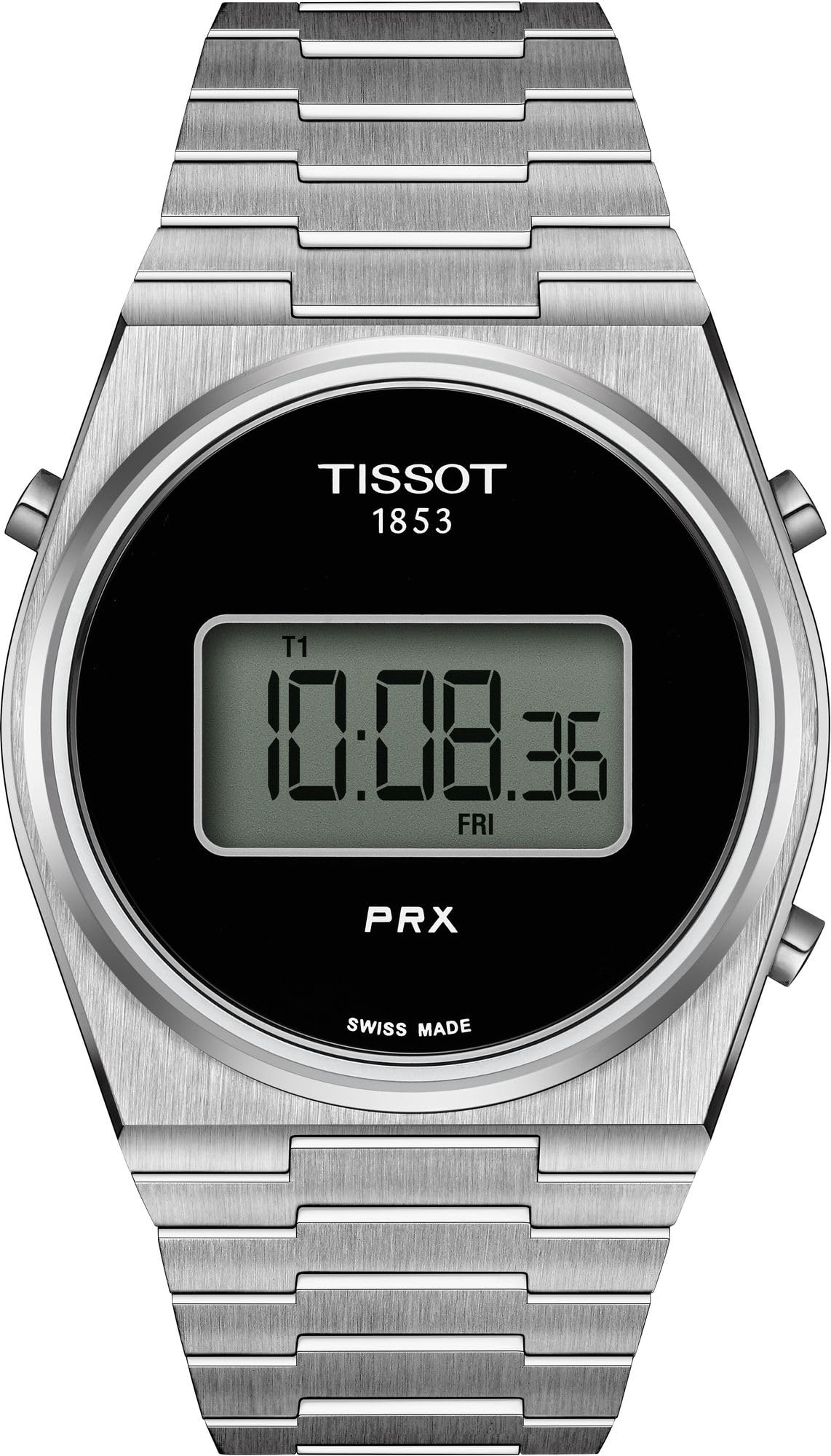 Montre Tissot PRX Digitale 40 mm T1374631105000, Acier inoxydable, Verre saphir, Étanche 100 m (frais d'importation inclus)