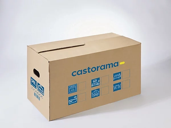 Carton de déménagement avec poignées - capacité 54 L, 20 kg, H.30 x L.60 x l.30 cm,