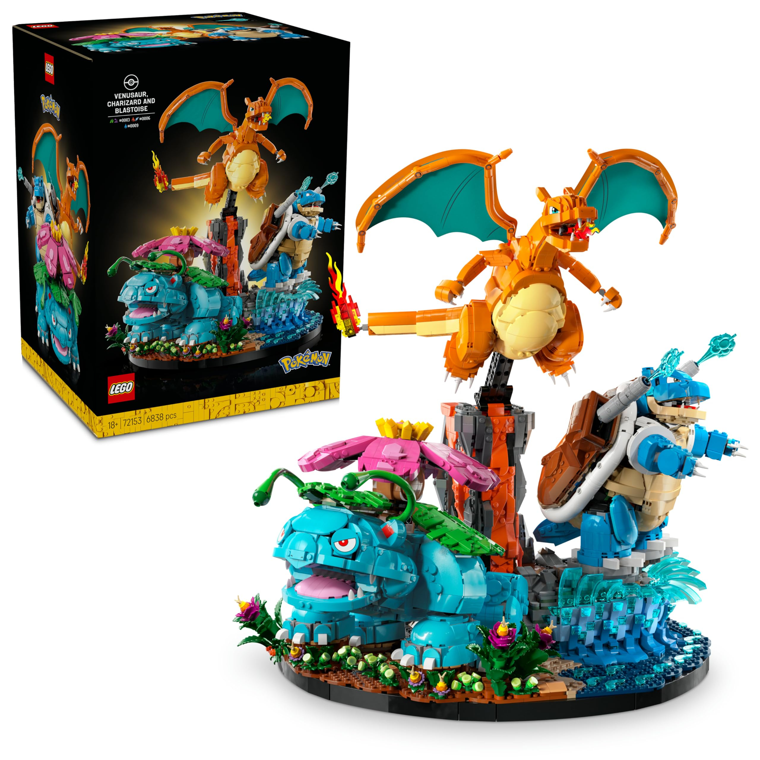 Jeu de construction Lego Pokémon 72153 : Florizarre, Dracaufeu et Tortank
