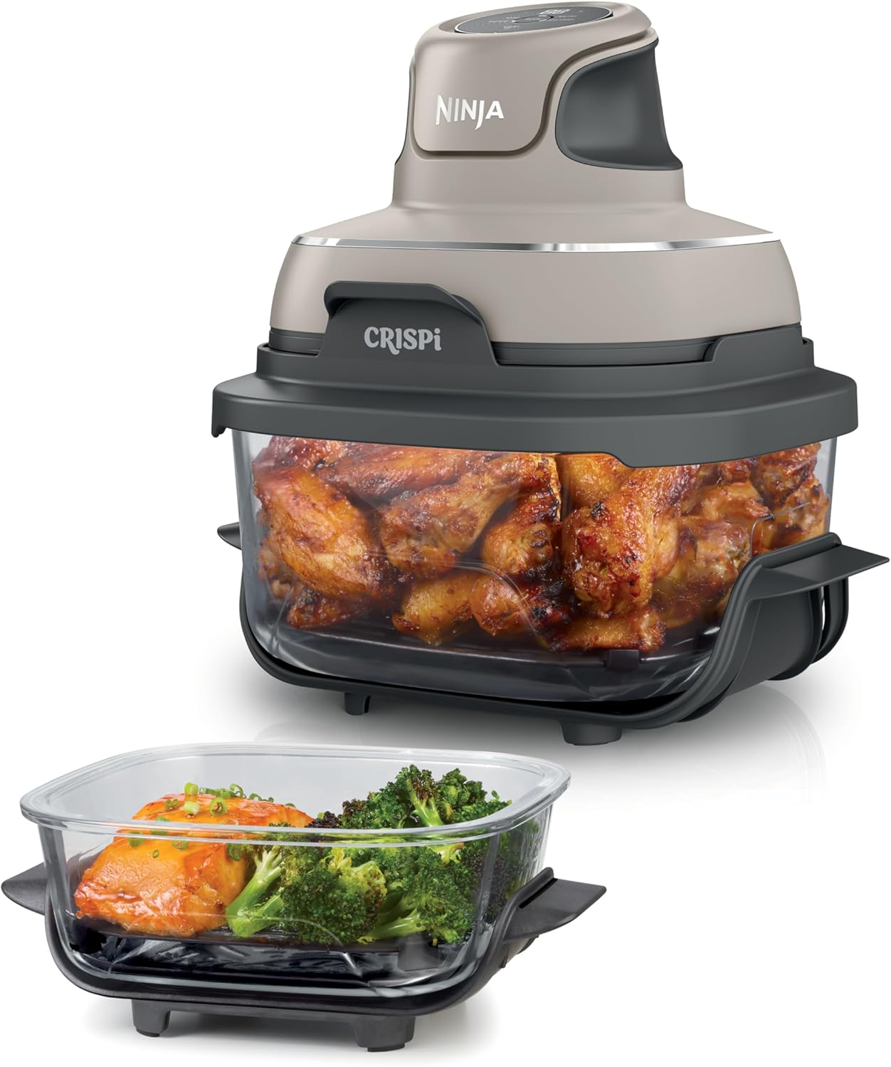Friteuse sans huile Ninja CRISPi FN101EUST - Airfryer 4 en 1, Design & Compact, Bols 3,8 & 1,4L