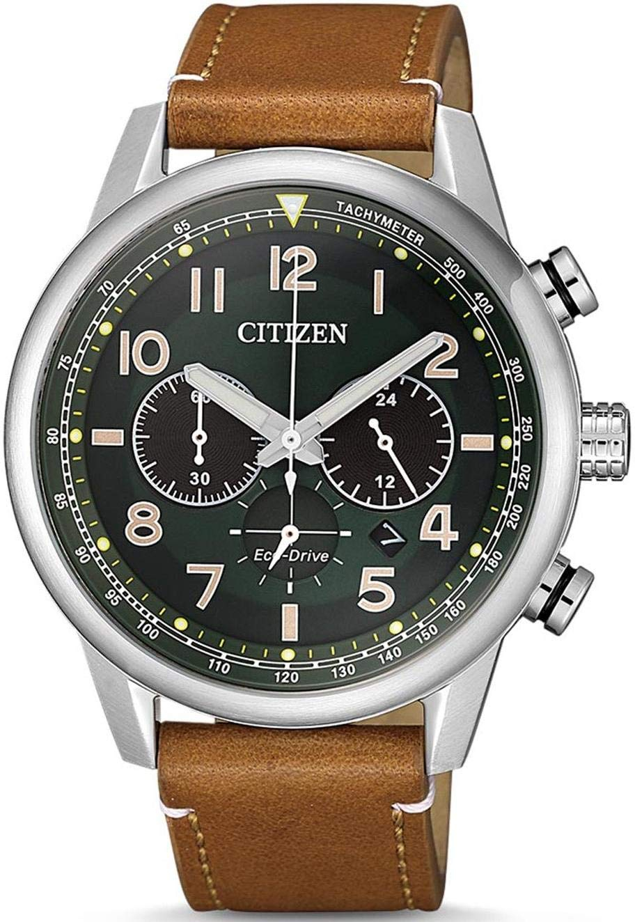 Montre Analogique Citizen CA4420-21X - en Acier, Bracelet en Cuir, Couleur Argentée, 43mm