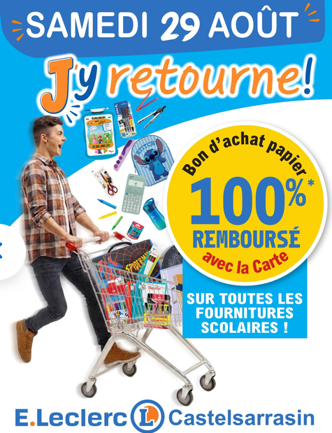 Fournitures scolaires 100% remboursé en bon d'achats - Castelsarrasin (82)