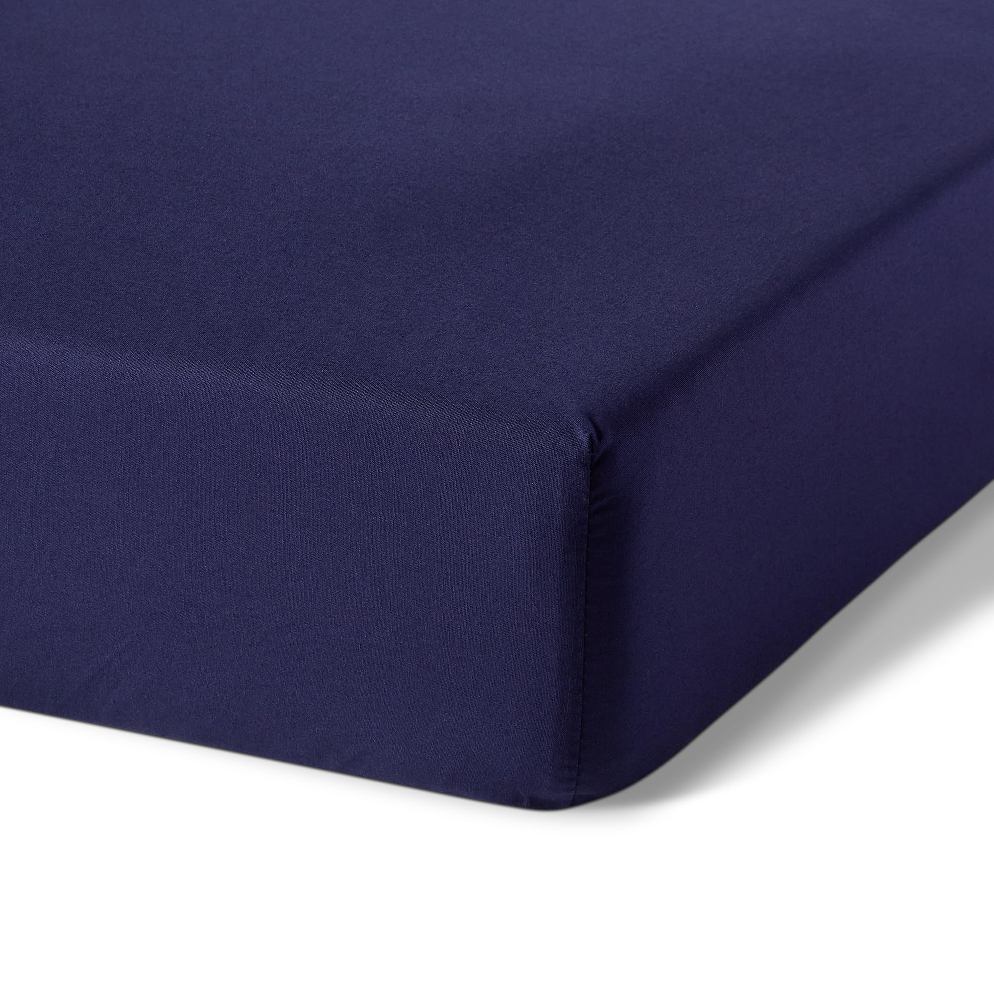 Drap Housse Amazon Basics en Coton Bio - 160 x 200 cm, Bleu Marine