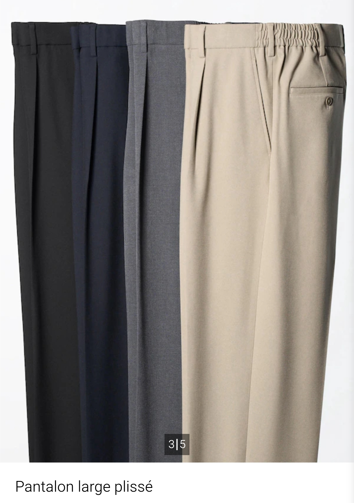 Pantalon large plissé - plusieurs coloris disponibles, XS au 3XL