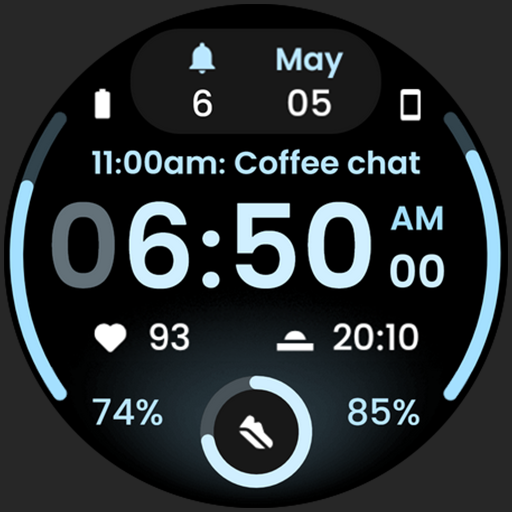 Cadran montre connectée React 2: Watch face - Android (Dématérialisé - Wear OS)