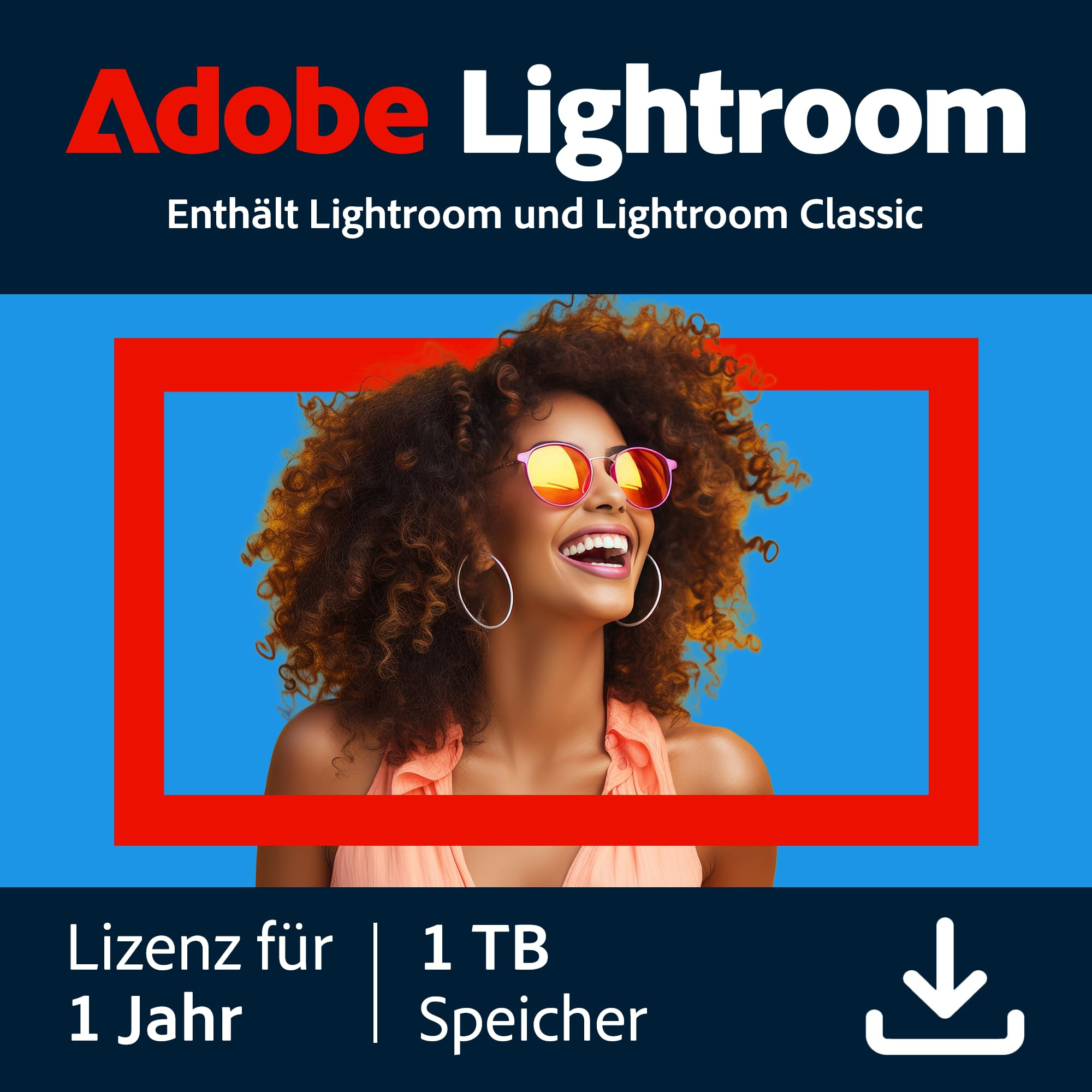 Abonnement 12 mois Adobe Lightroom avec 1 To de stockage Cloud - 1 appareil PC/Mac (Dématérialisé)