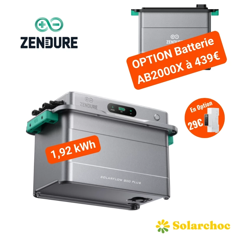 Pack SolarFlow 800 Plus Zendure - 1,92kWh avec batterie intégrée +3 ct