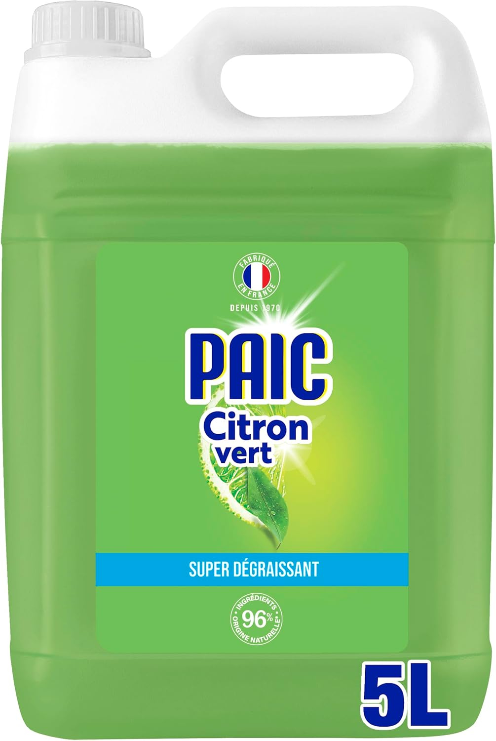 Bidon de 5L de Liquide Vaisselle Paic Éclat Citron Vert - Super Dégraissant