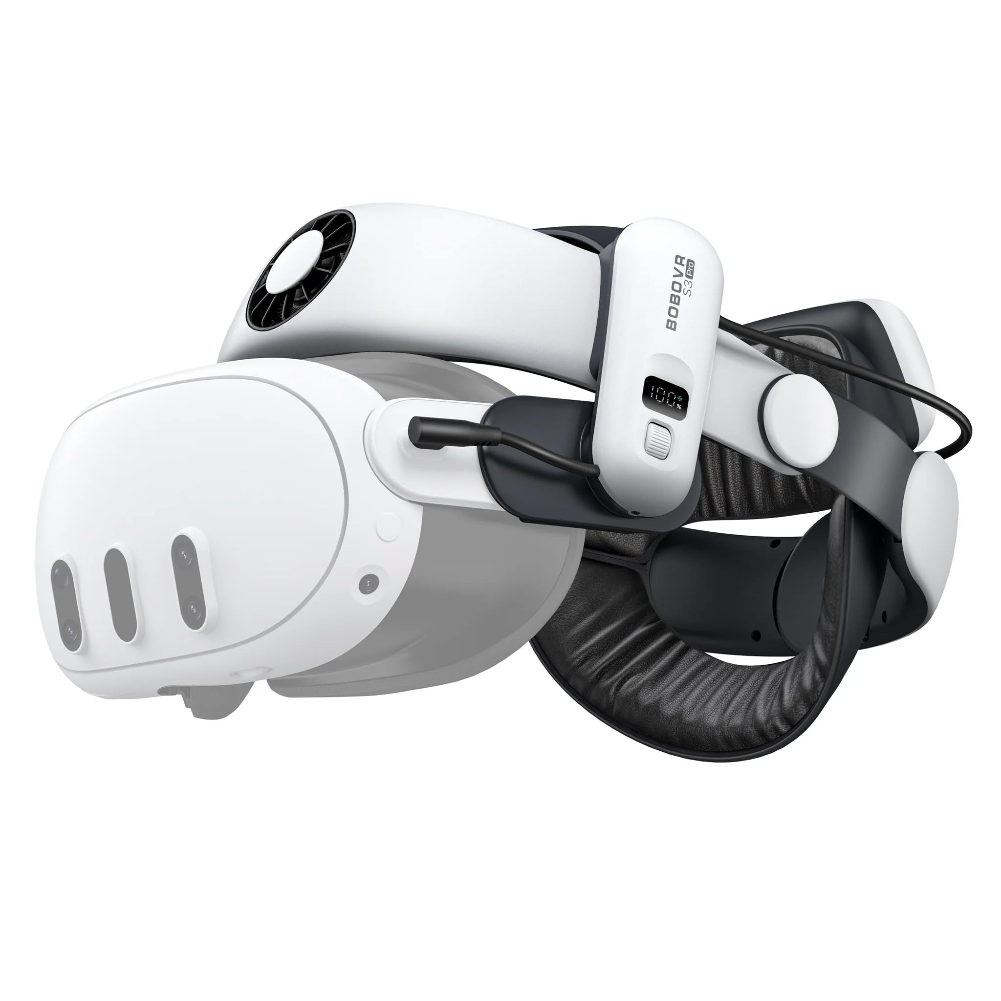 Sangle Bobovr S3 Pro avec batterie et ventilation pour Meta Quest 3 / Quest 3S Blanc
