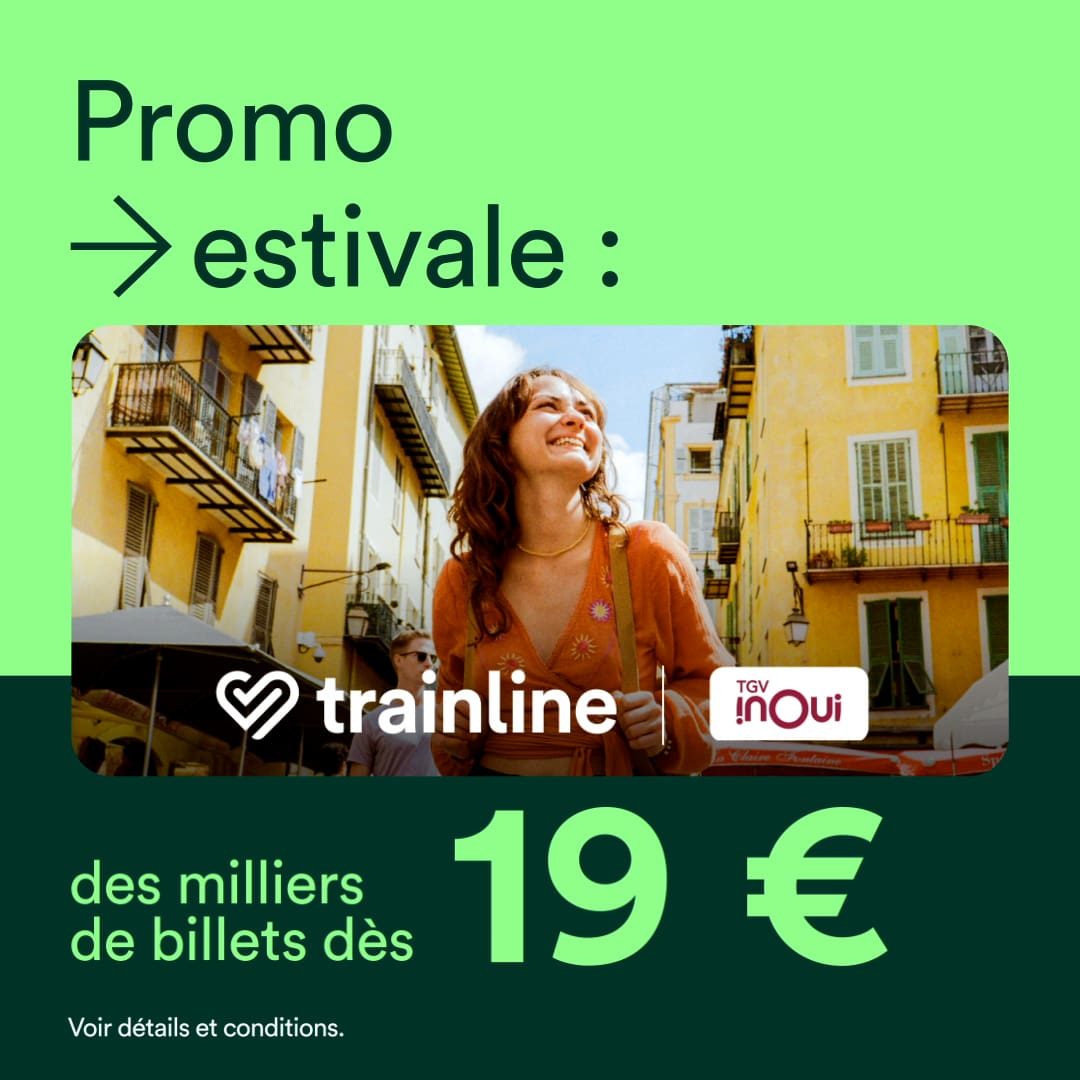 Trainline : 150 000 billets TGV INOUI dès 19€ en seconde classe ou 29€ en première classe