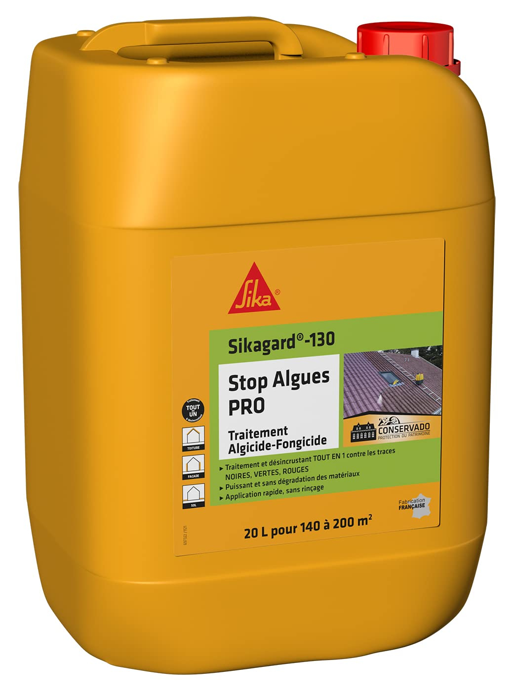 Traitement algicide-fongicide Sika Sikagard 130 Stop Algues Pro - 20L