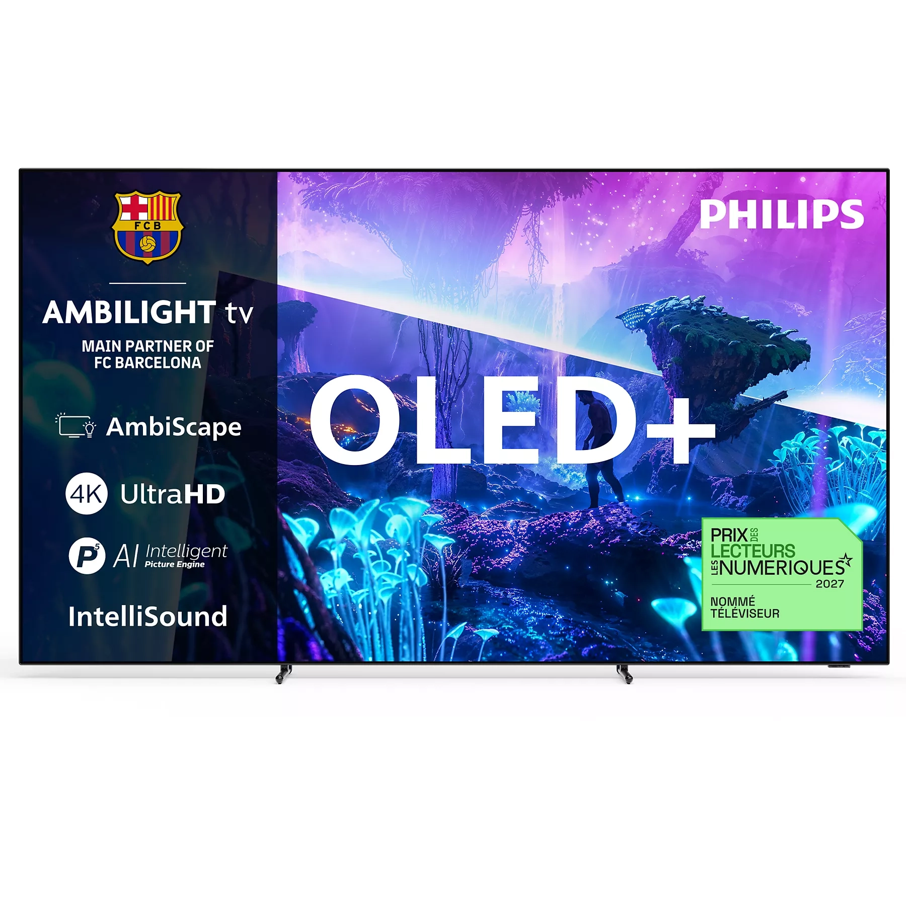 TV 65" OLED PHILIPS 65OLED9512026 4K Ultra HD - version avec barre de son 3.1, Ambilight, 120Hz, AI Smart TV