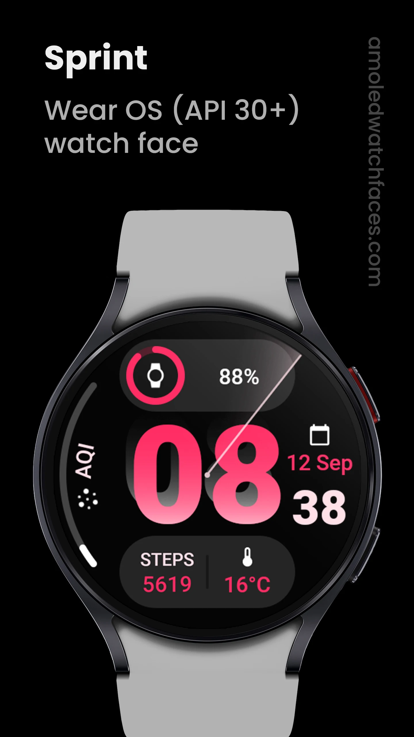Cadran montre connectée Sprint Watch Face gratuit sur Android (Dématérialisé - Wear OS)