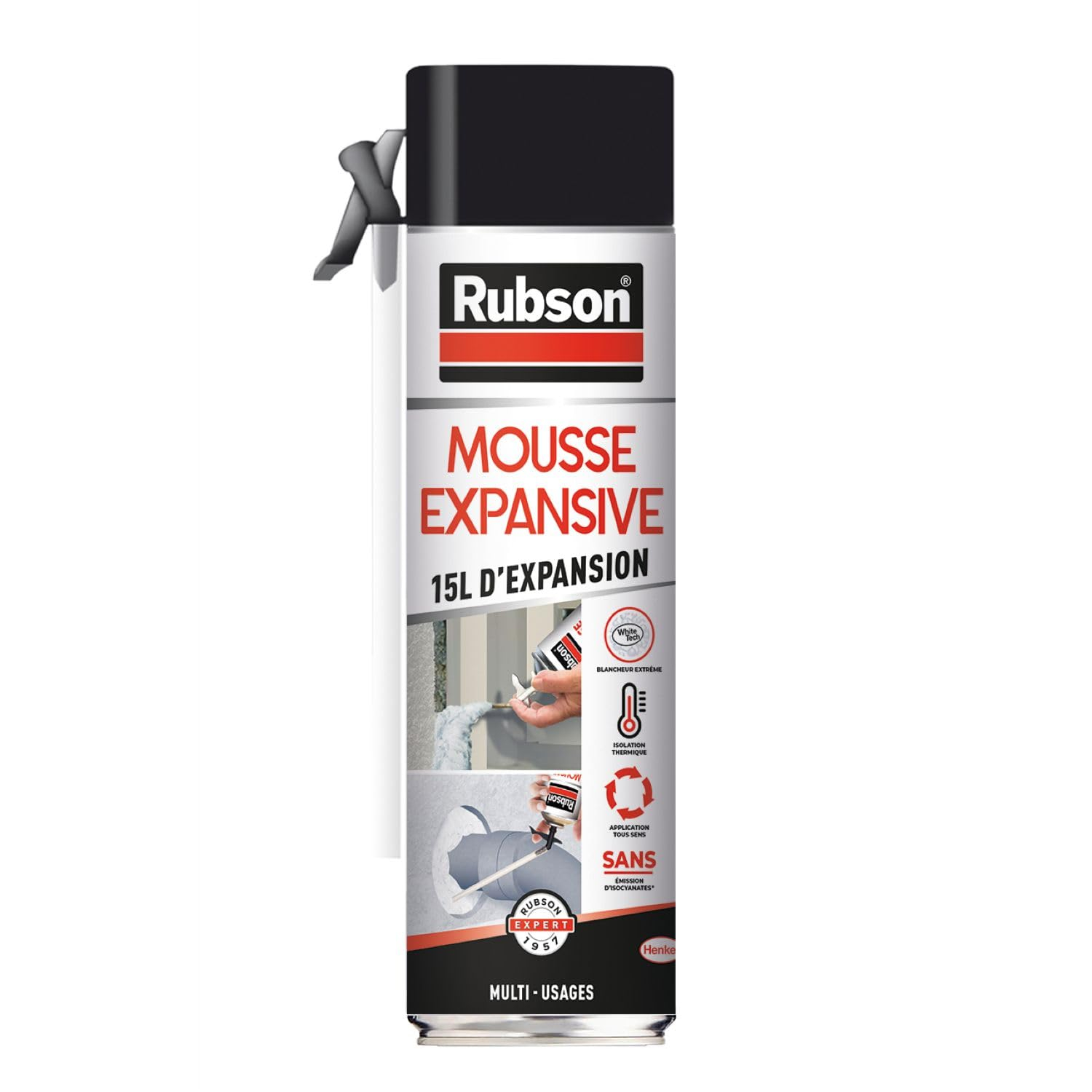 Mousse expansive multi-usages Rubson - aérosol 345 ml, polyuréthane, expansion 15 L (via Prévoyez et Économisez)