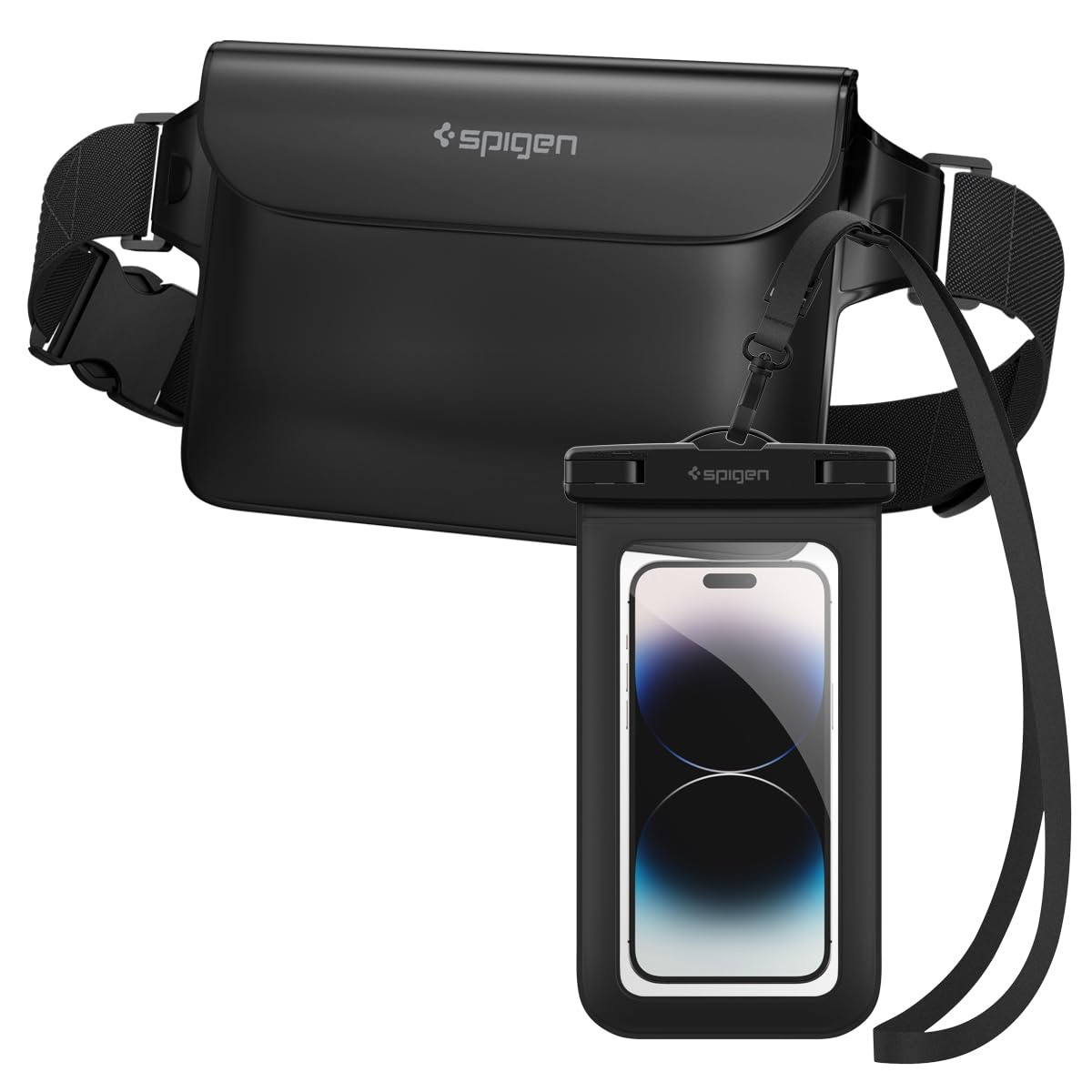 Lot de 1 Sac Banane Étanche et 1 pochette étanche imperméable Spigen A620 - IPX8 (Vendeur tiers)