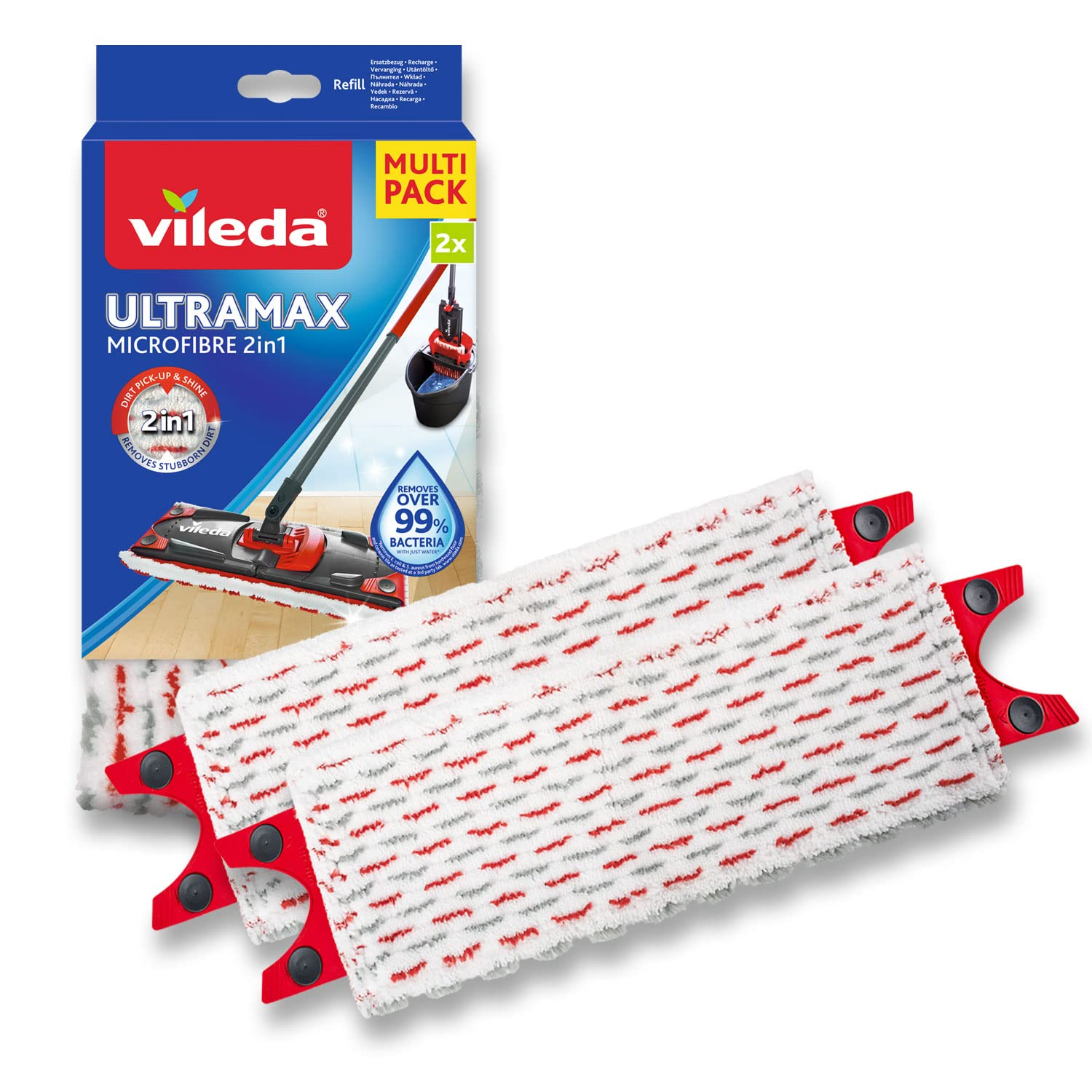 Lot de 2 Recharge Ultramax VILEDA - Tous Types de sols (via Prévoyez et Economisez)