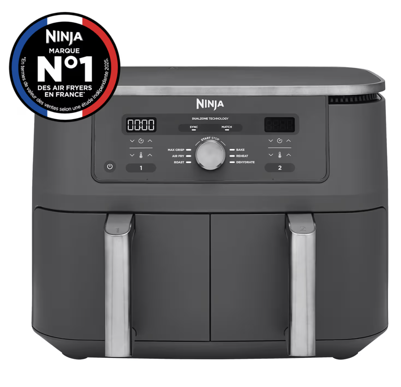 Air Fryer Ninja DualZone, 9.5L, 6-en-1, Gris