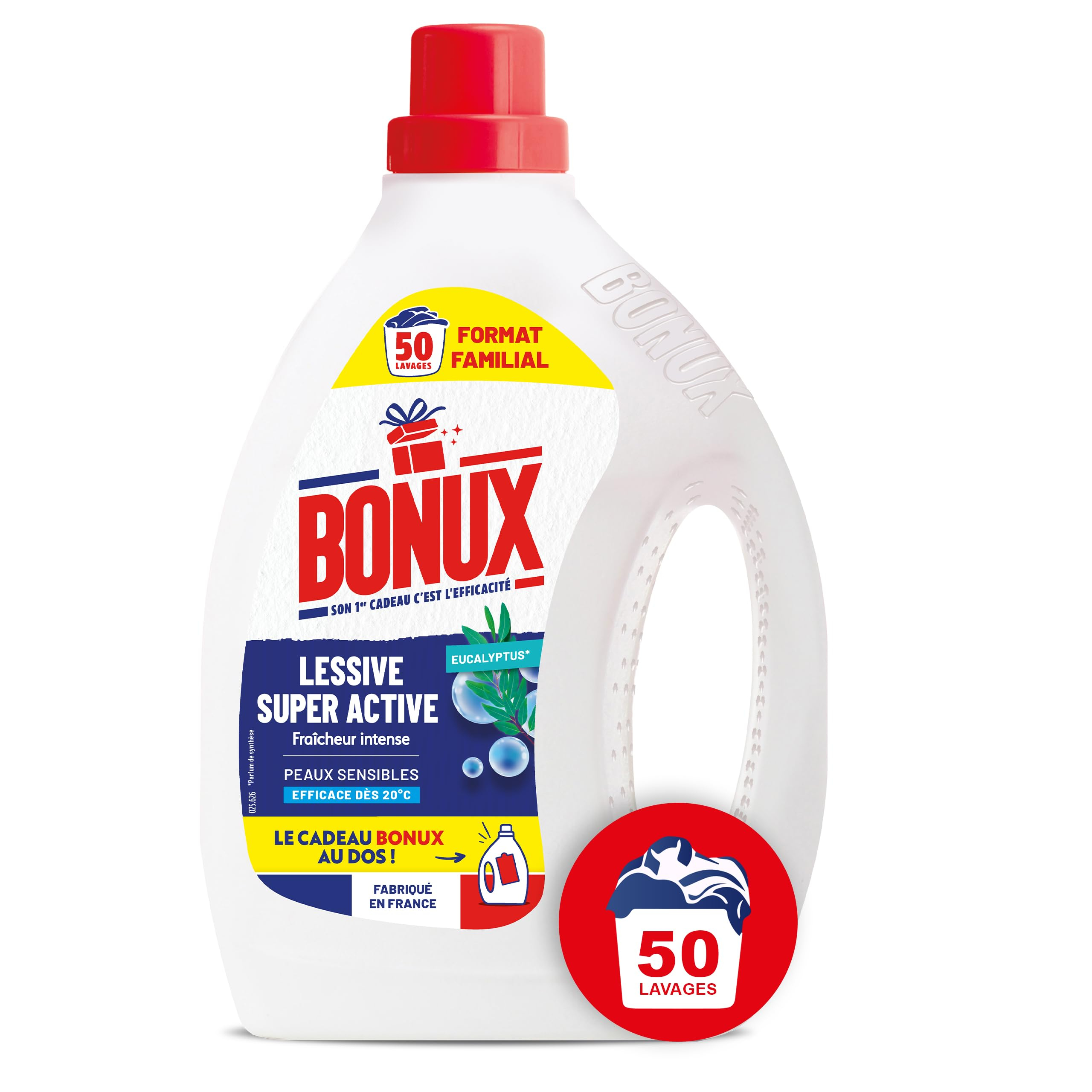 Lessive Liquide Bonux Fraîcheur Super Active – 50 Lavages, 2,25l, Parfum Fraicheur Intense (via Prévoyez et Economisez)